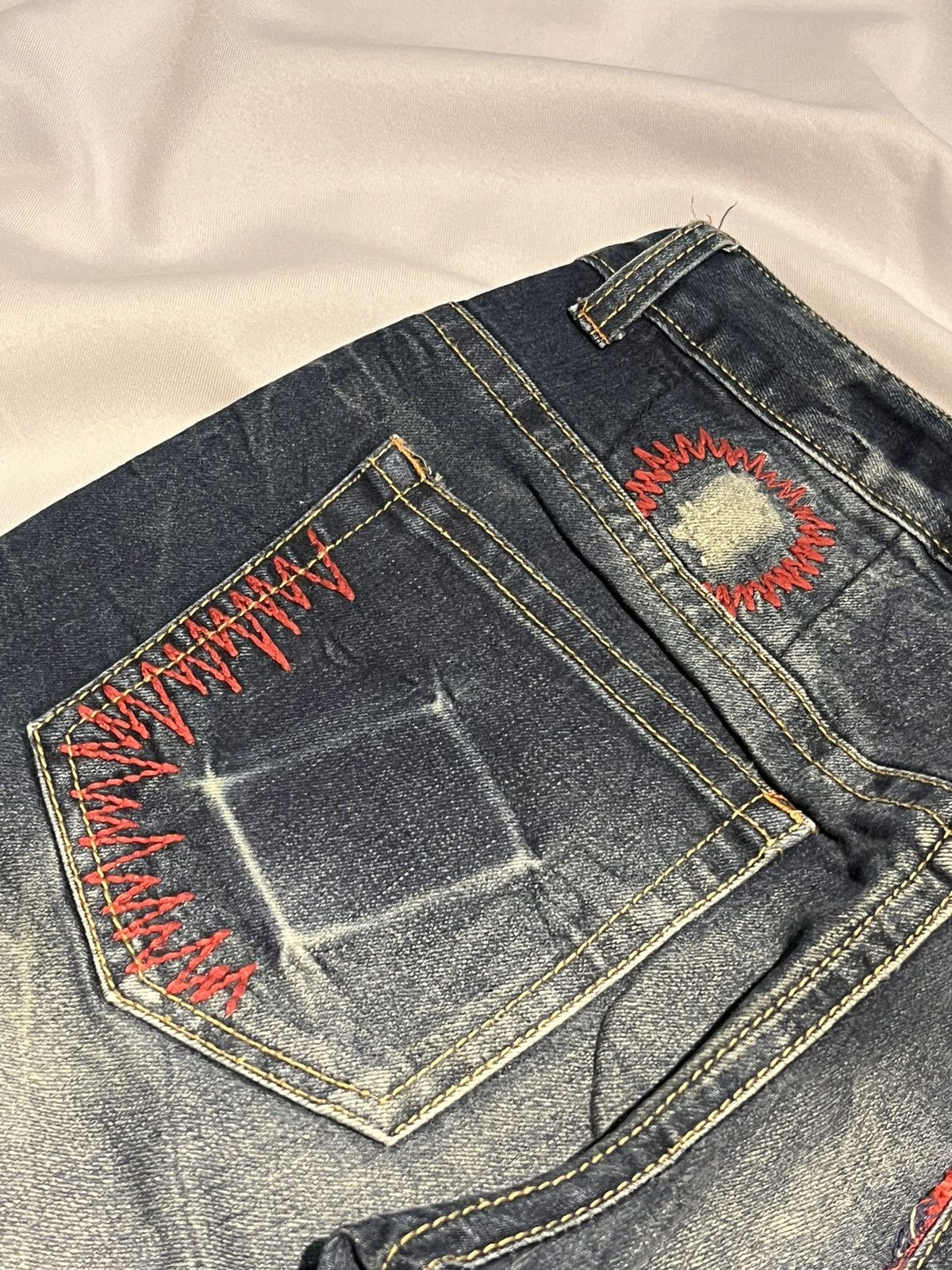 Jean LOLITA JEANS JAPAN WIDE LEG MUDWASH BAGGY DENIM EMBROIDERED Size 29" - 8 Thumbnail