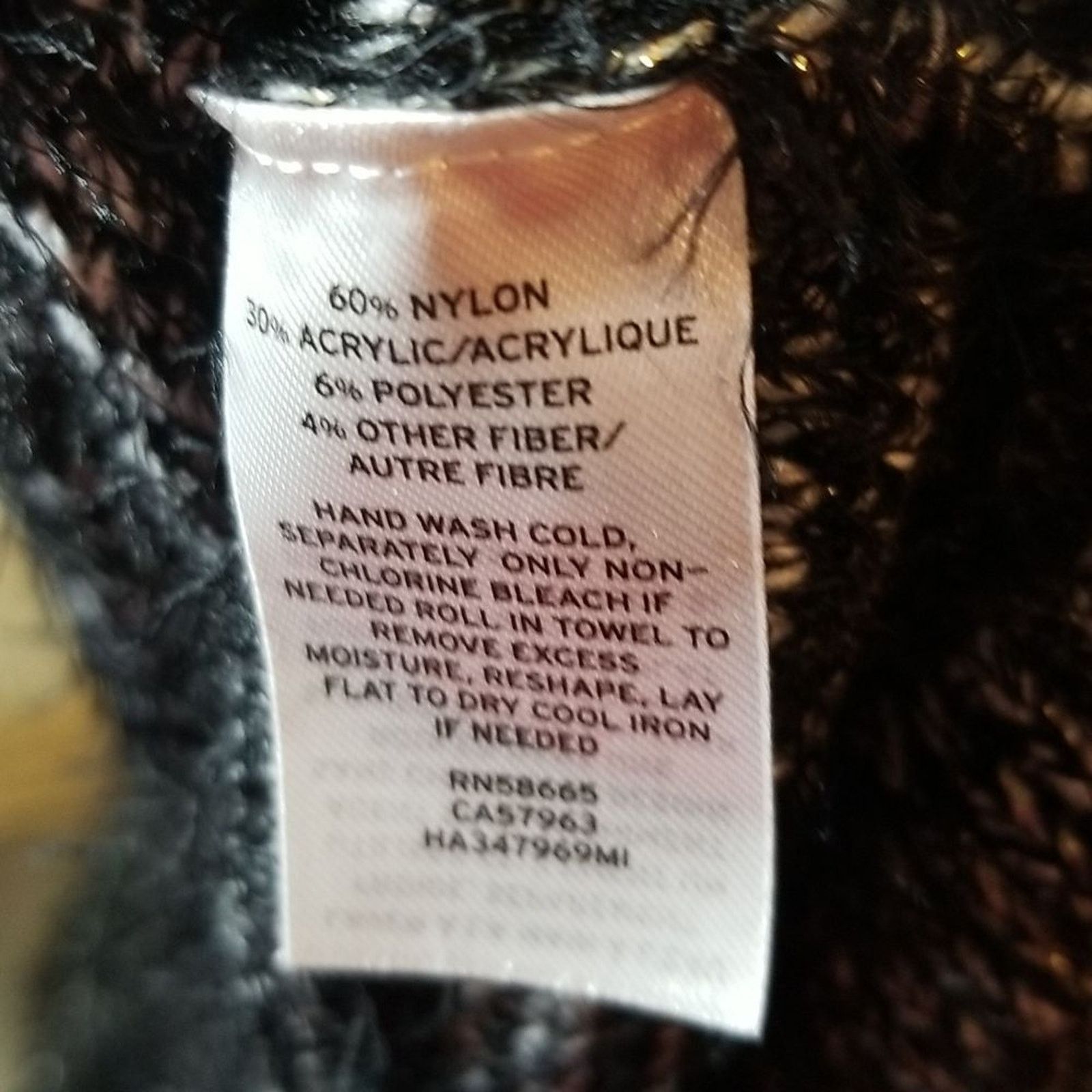 Other NWT Halogen Black Ivory Lurex Crewneck Fuzzy Sweater Size L / US 10 / IT 46 - 6 Thumbnail