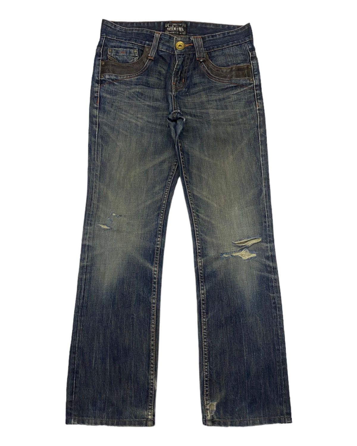Hysteric Glamour DISTRESSED DENIM RIPS BACK NUMBER JAPANESE JEANS Size US 31 - 1 Thumbnail