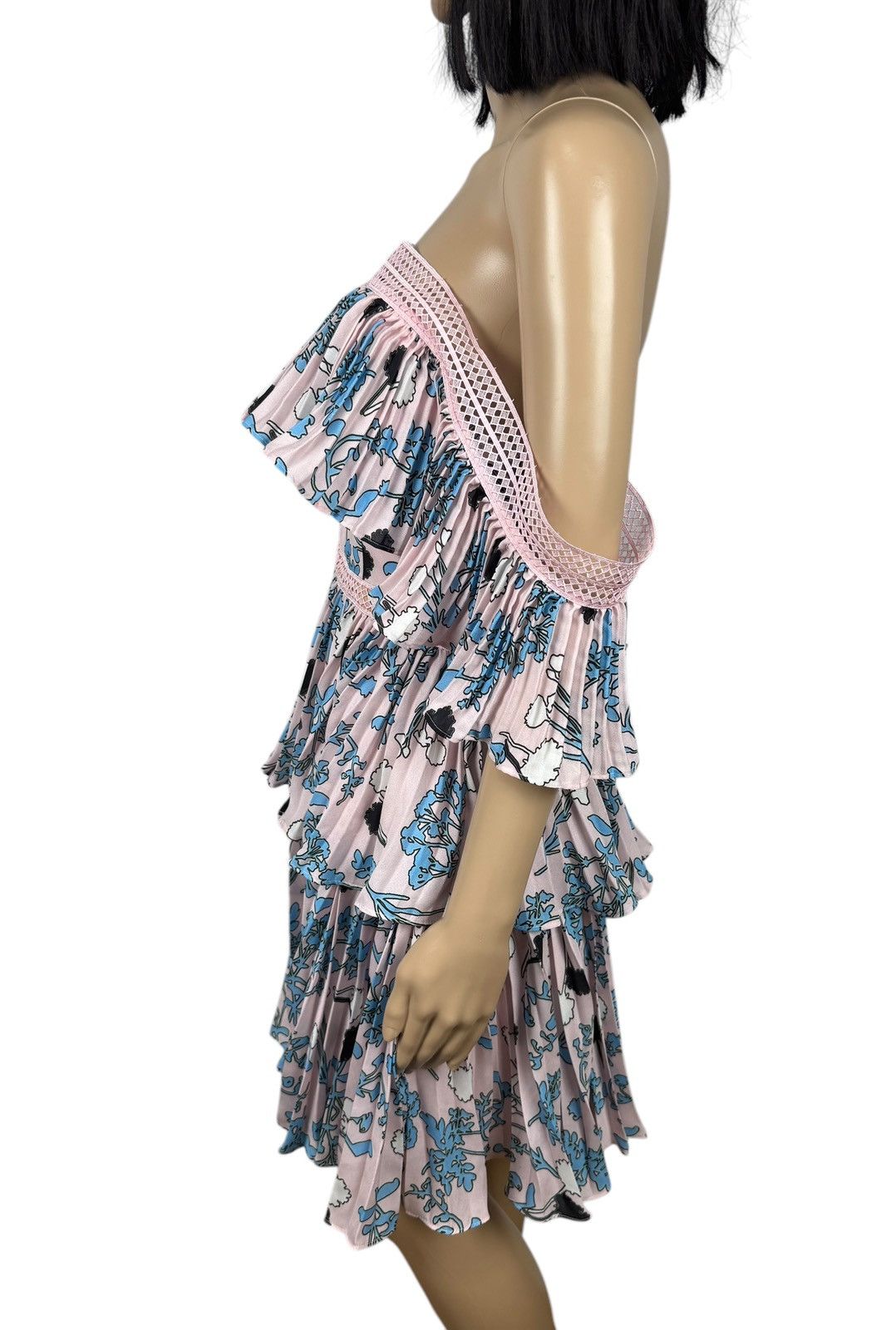 Self-Portrait Self-Portrait Pleated Off-the-Shoulder Floral Mini Dress Size M / US 6-8 / IT 42-44 - 5 Thumbnail