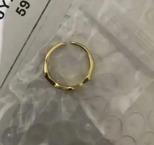 Other Gold Color Irregular Hollow Double Line Adjustable Ring Size ONE SIZE - 4 Thumbnail