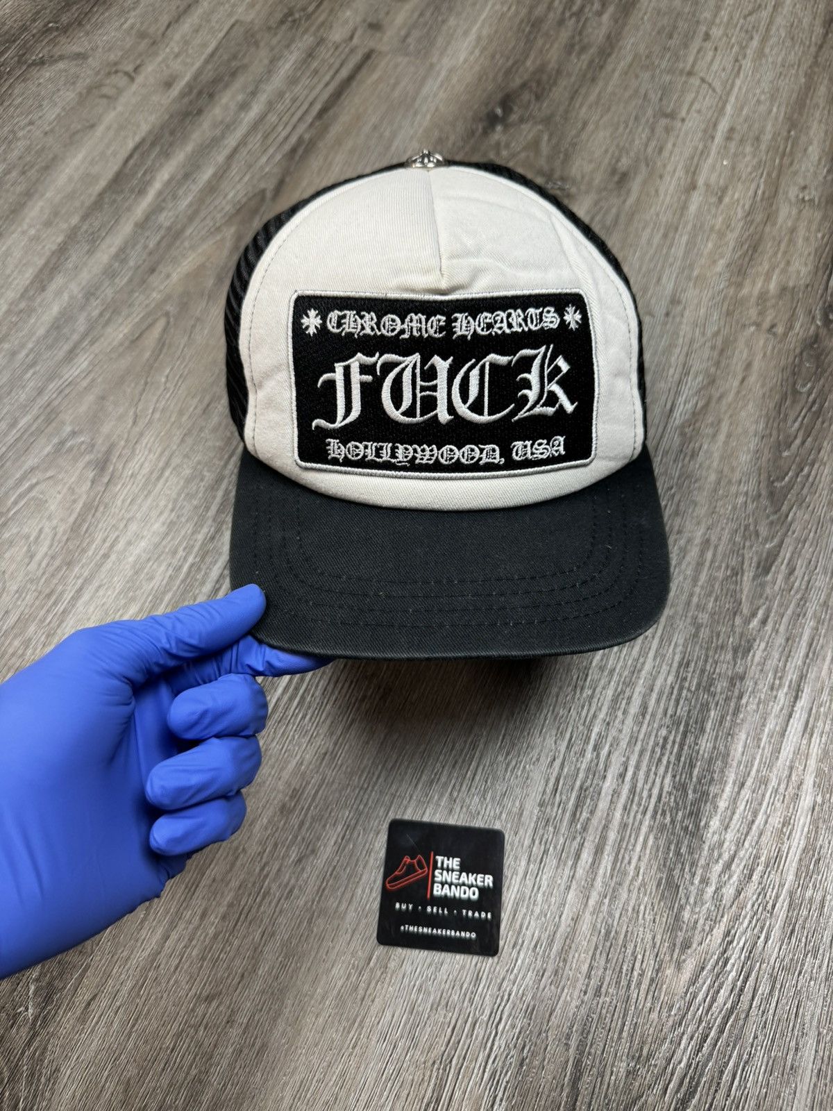 Chrome Hearts Chrome Hearts F*CK Hollywood Trucker Hat Black/White Size ONE SIZE - 13 Thumbnail