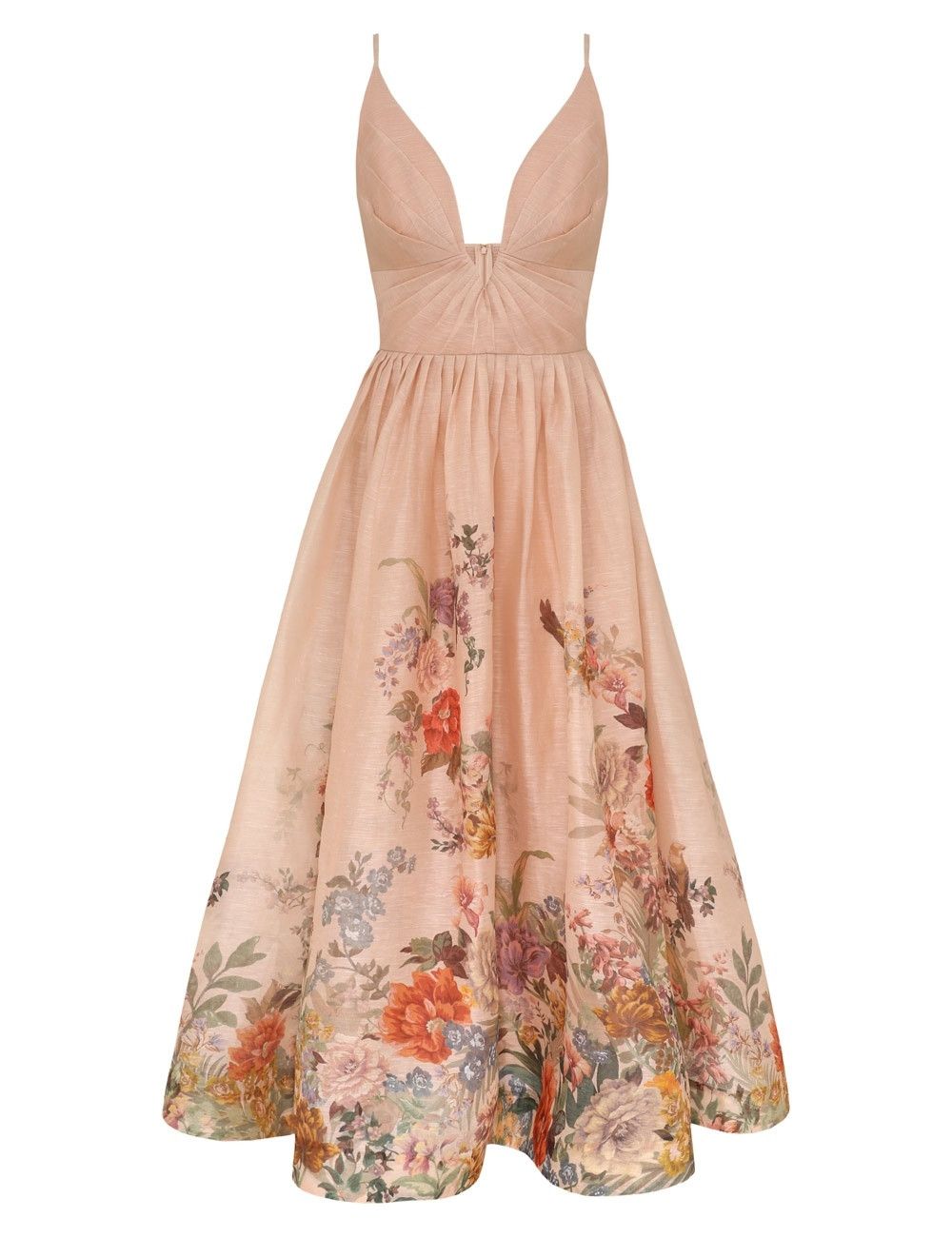 Zimmermann oc11z0825 Pavilion V Neck Midi Dress in Multicolor Size S / US 4 / IT 40 - 1 Thumbnail