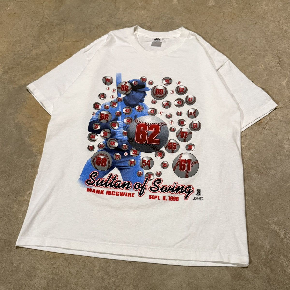 Starter Vintage 1990s Starter Mark McGwire Sultan of Swing MLB Tee Size US L / EU 52-54 / 3 - 2 Thumbnail