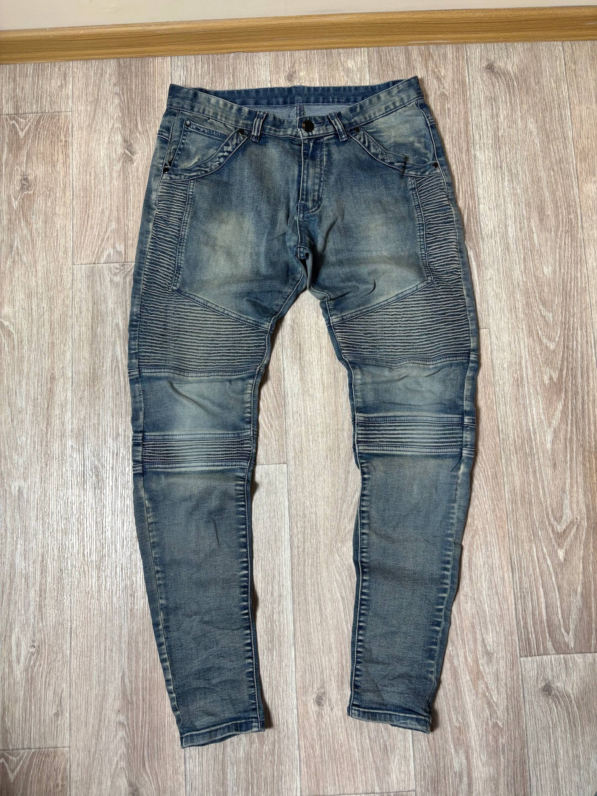 Represent Clo. Represent Clo Biker Destroyed Moto Jeans Denim Sz 32 Size US 32 / EU 48 - 9 Thumbnail