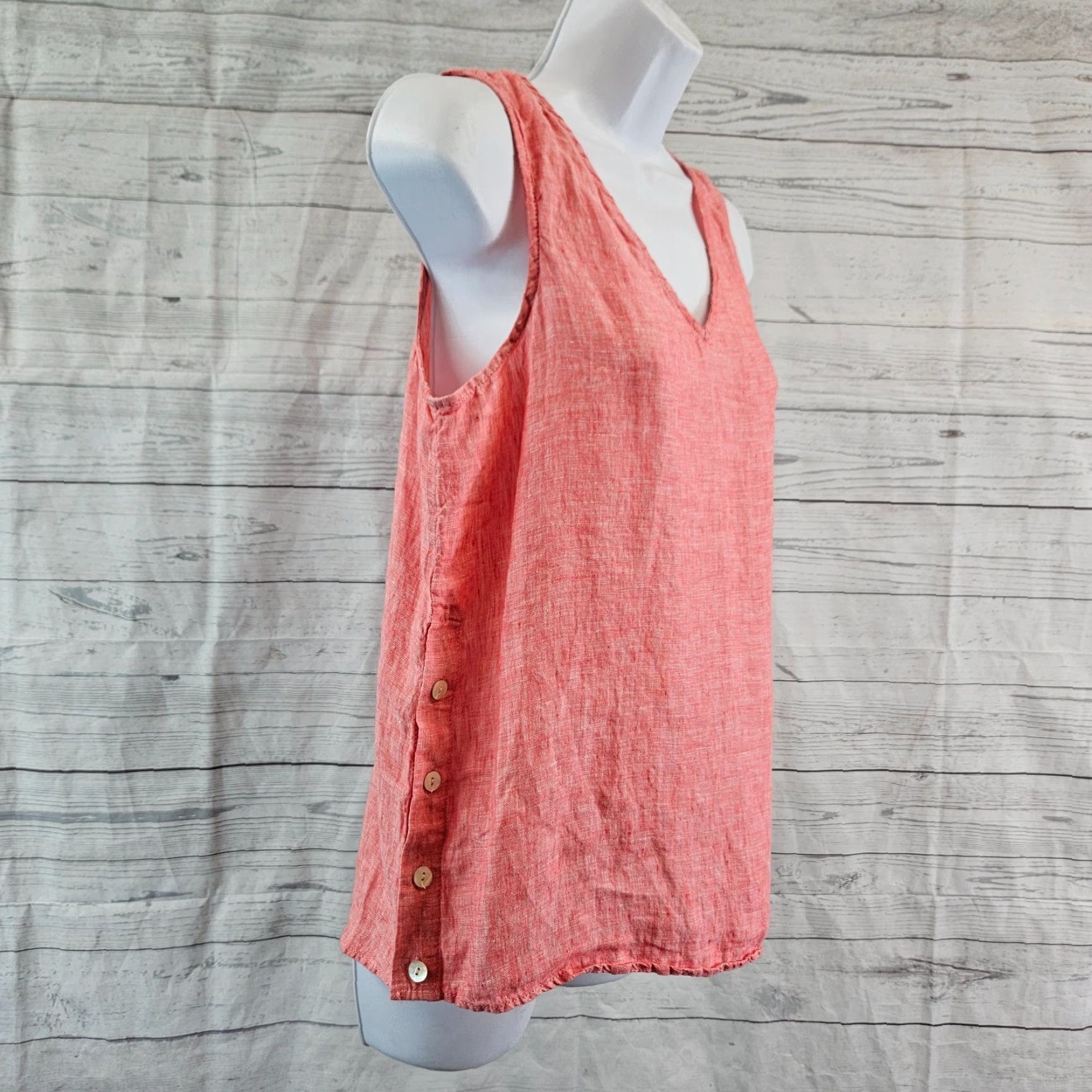 Isaac Mizrahi VINTAGE Isaac Mizrahi New York Womens Linen Tank Top Sz Medium Red V-Neck Size M / US 6-8 / IT 42-44 - 3 Thumbnail