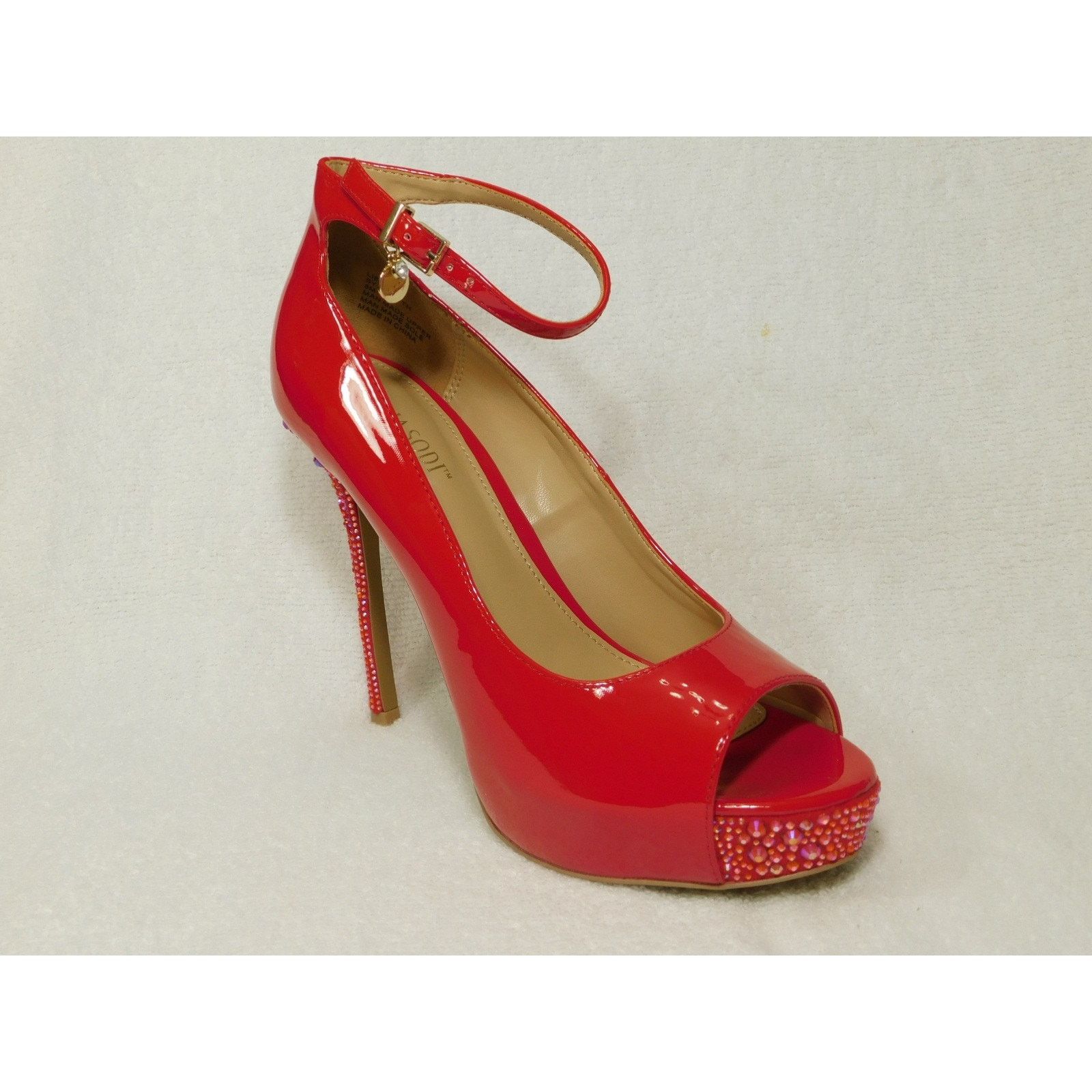 Other W683 Thalia Red Sodi Libbie Ankle-Strap Red Patent Heels 8 M Size US 8 / IT 38 - 1 Thumbnail