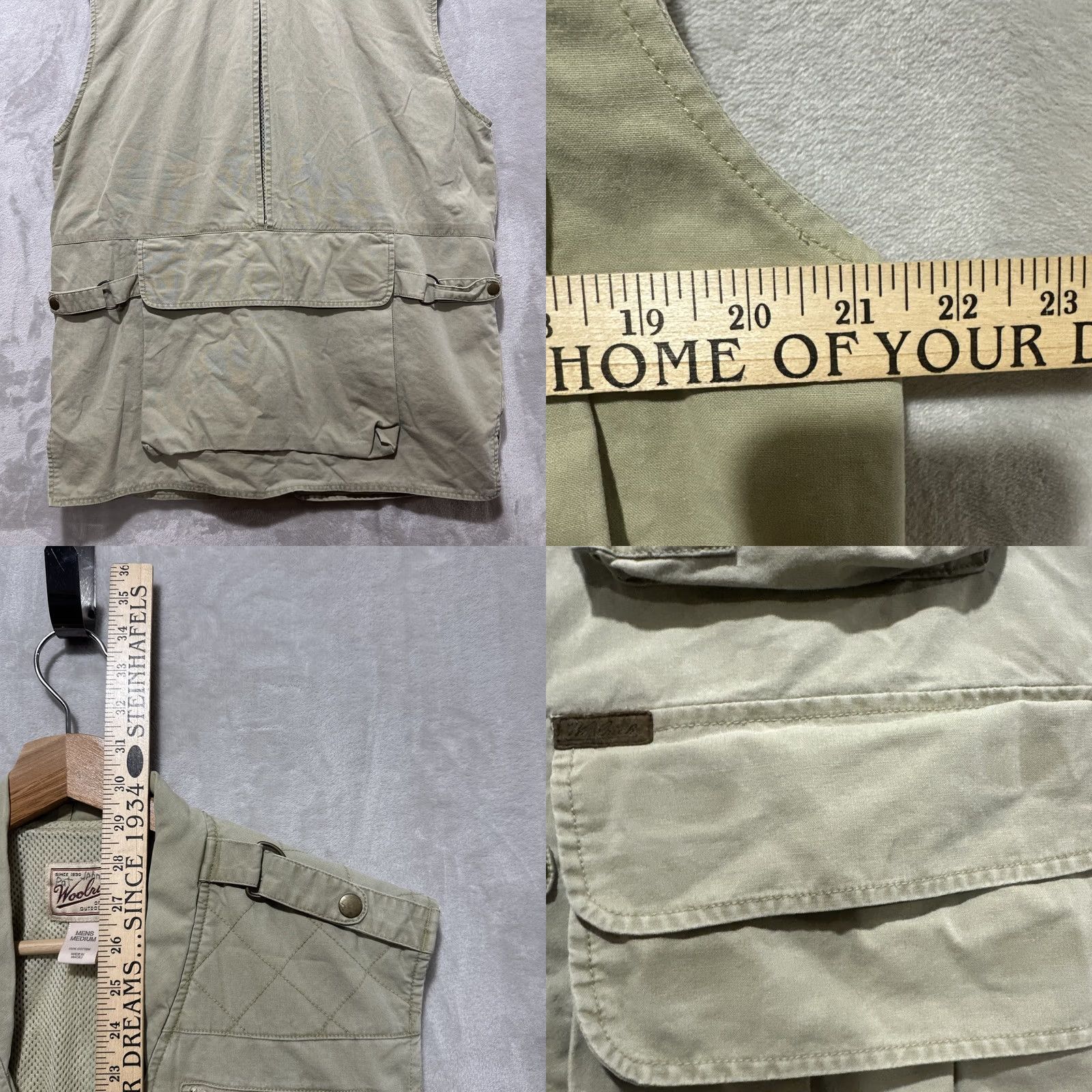 Vintage VINTAGE Woolrich Vest Mens Size L Beige Cotton Outdoor Utility Trail Fishing Vest Size US L / EU 52-54 / 3 - 8 Thumbnail