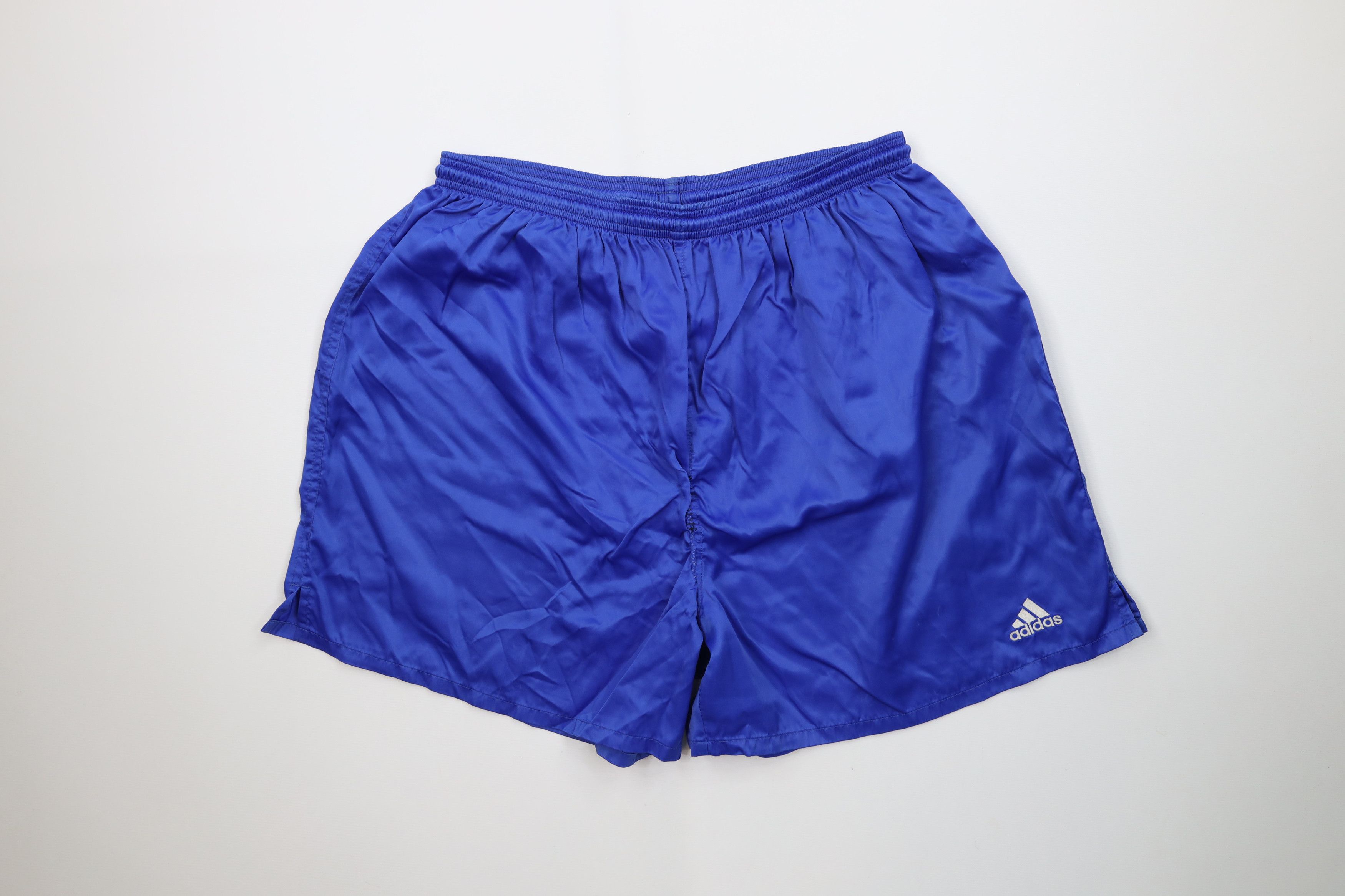 Adidas Vintage 90s Adidas Nylon Running Soccer Shorts Royal Blue Size US 36 / EU 52 - 1 Thumbnail