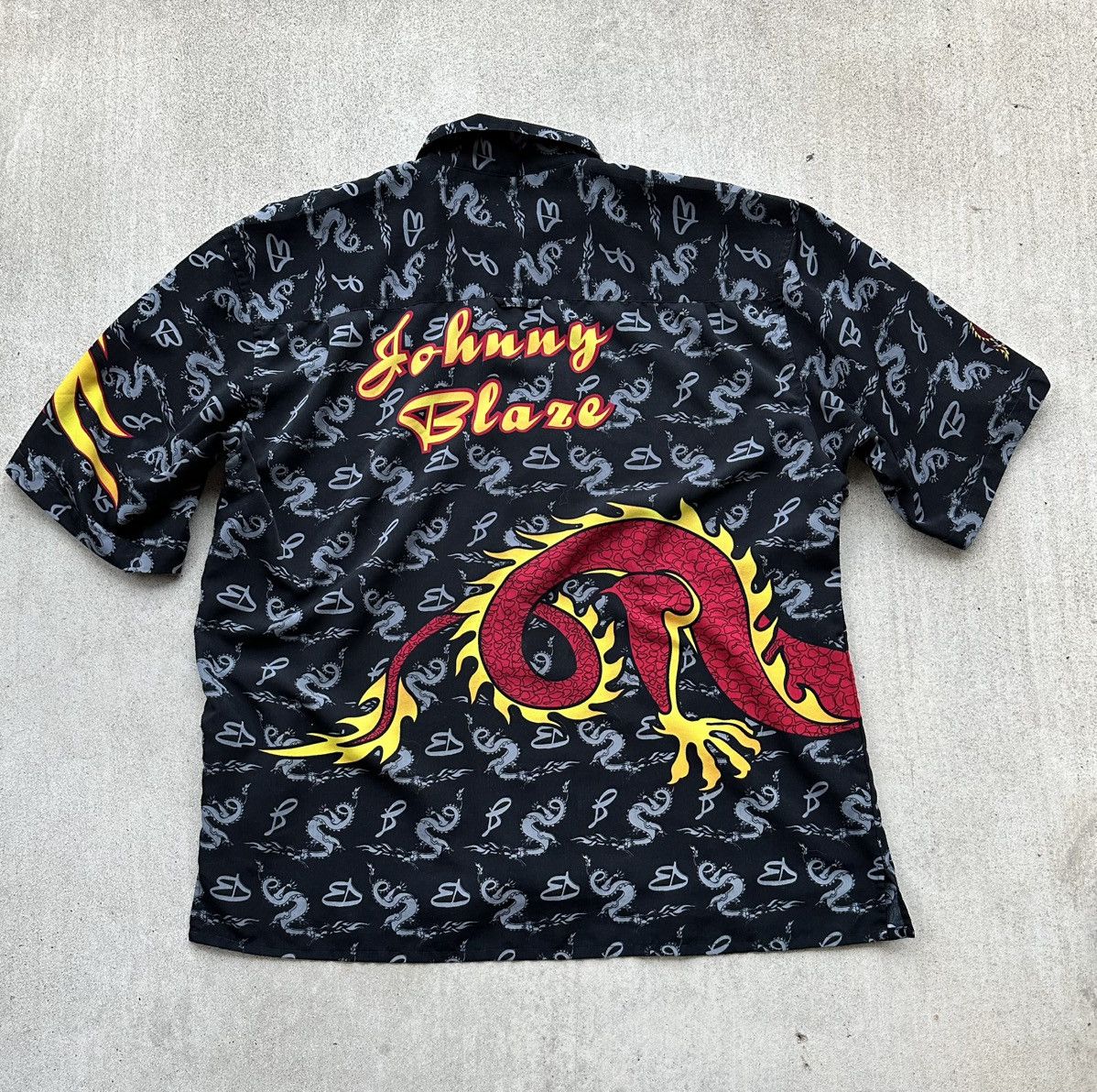 Vintage Vintage Johnny Blaze Hawaiian Shirt Y2K Hip Hop Dragon Size US XL / EU 56 / 4 - 4 Thumbnail