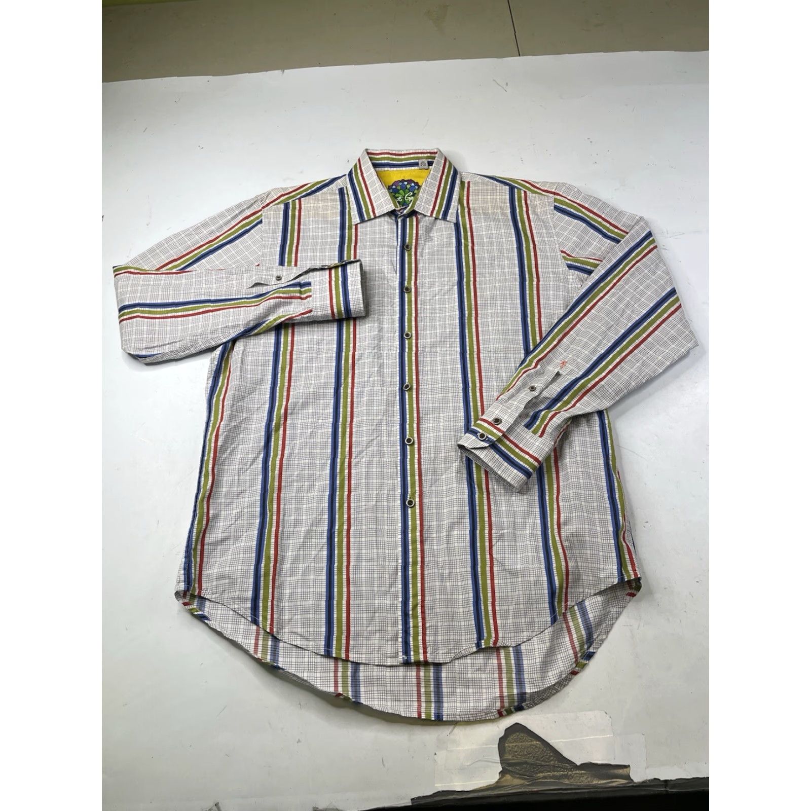 Robert Graham Robert Graham Men's XL MultiColor Stripe Flip Cuff Long Sleeve Button Down Shirt Size US XL / EU 56 / 4 - 2 Thumbnail