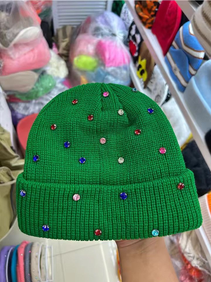 Japanese Brand Colorful Rhinestones Bennie Hat Size ONE SIZE - 3 Thumbnail