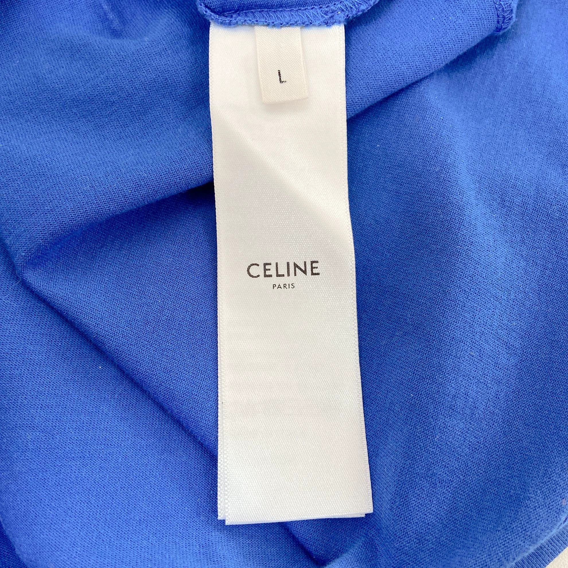 Celine Celine Logo Blue T-Shirt L Size L / US 10 / IT 46 - 7 Thumbnail