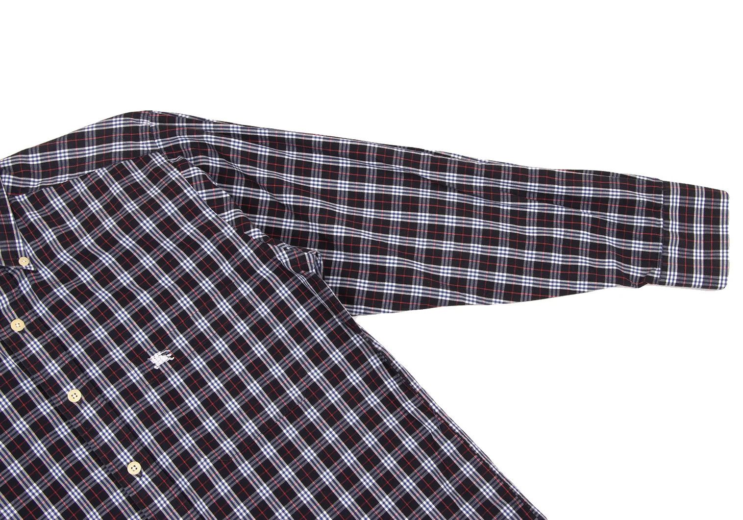 Burberry Point Embroidered Check Button-Down Shirt in Navy Size US S / EU 44-46 / 1 - 8 Thumbnail