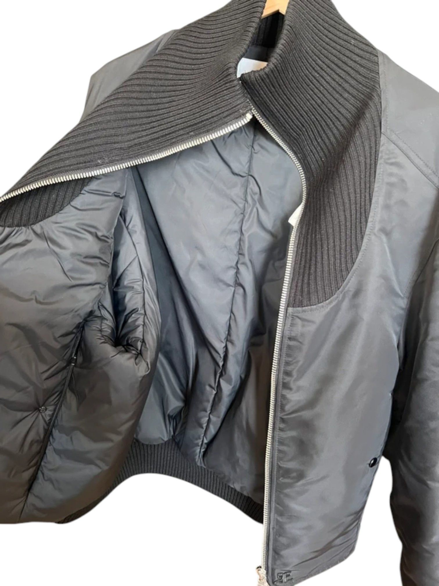 Courreges Courrèges Cocoon Extra Rib Bomber Jacket Black c.2020s Size US M / EU 48-50 / 2 - 7 Thumbnail