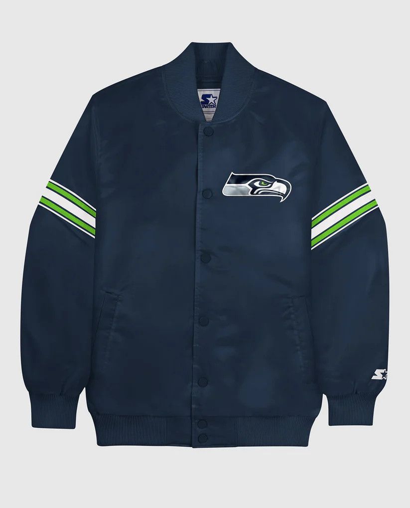 Starter NFL Seattle Seahawks Varsity Satin Full-Snap Jacket Size US M / EU 48-50 / 2 - 1 Thumbnail