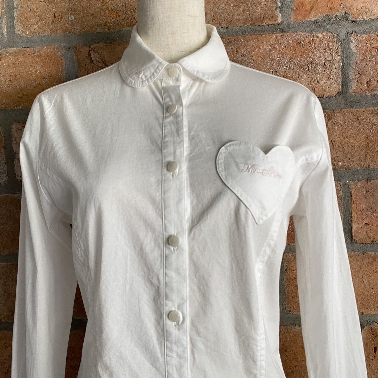 Japanese Brand MEZZO PIANO White Shirt with Heart Pocket Size L / US 10 / IT 46 - 18 Thumbnail