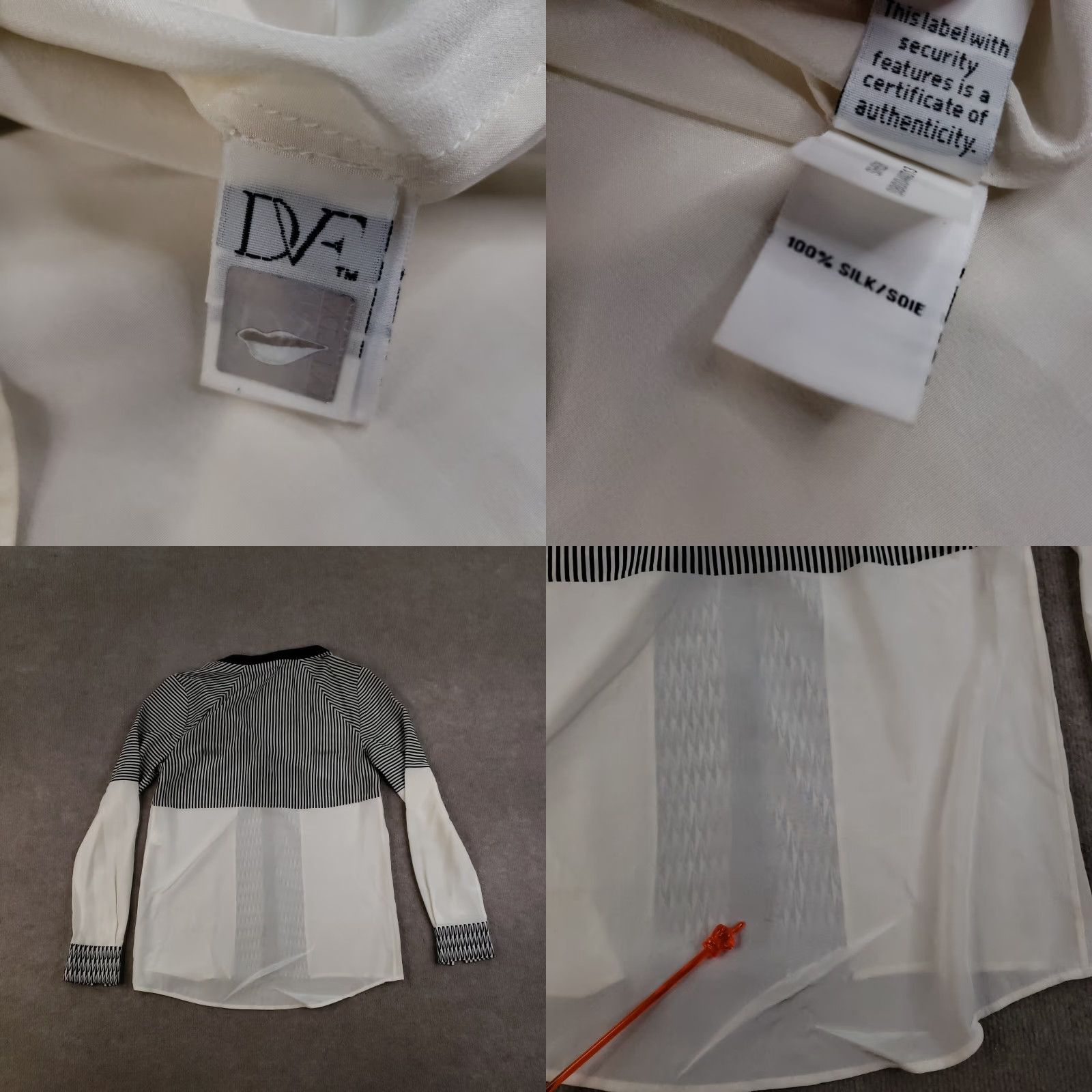 Diane von Furstenberg Diane Von Furstenburg Shirt Womens Size 0 White Silk Blouse V-Neck Button Long Sleeve Lightweight Casual Sleeve Blouse Womens Size XS / US 0-2 / IT 36-38 - 10 Thumbnail