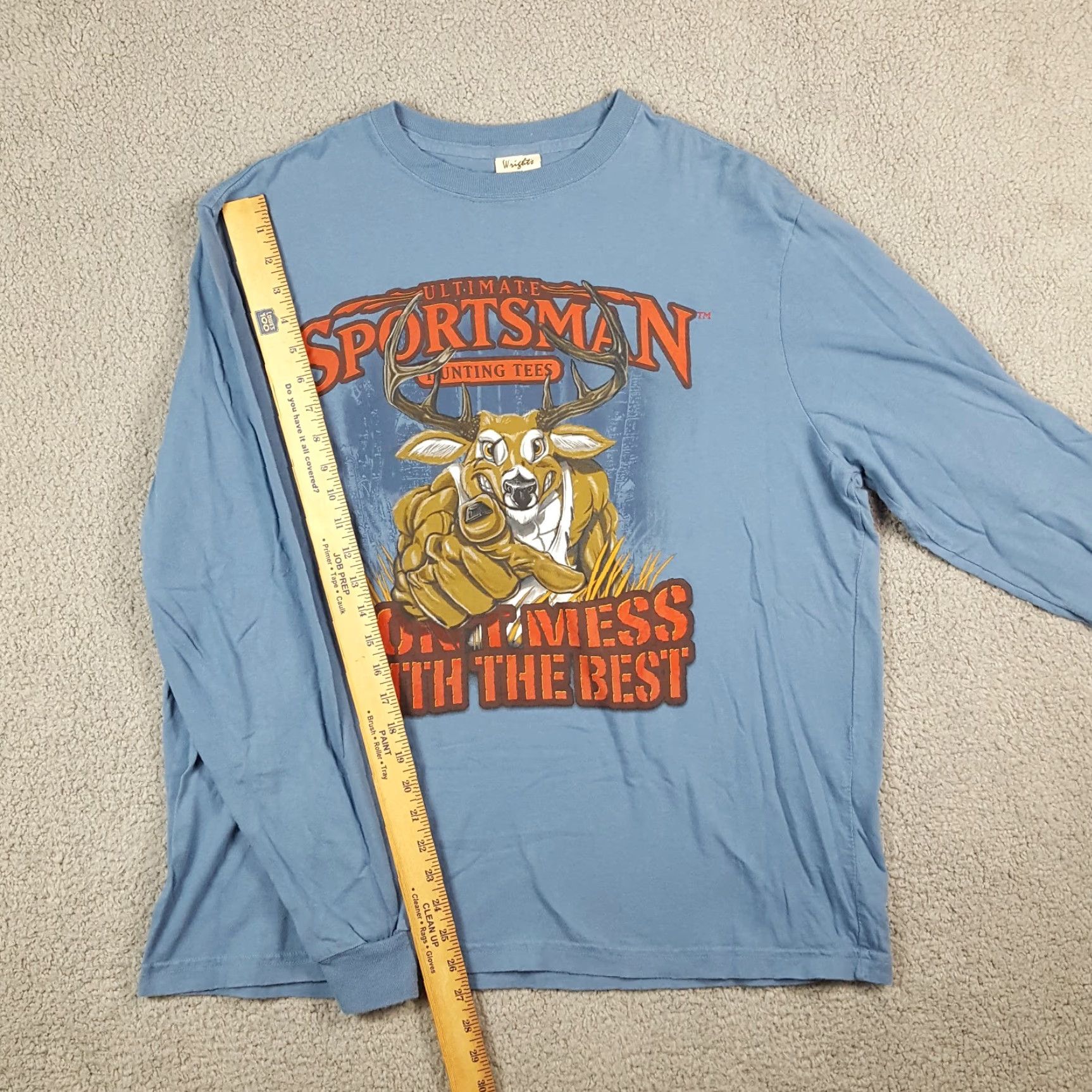 Etro VINTAGE Wright's T-Shirt Deer Hunting Funny Long Sleeve XL Blue 2000s 90s 00s Outdoor Retro Mens Size US XL / EU 56 / 4 - 7 Thumbnail