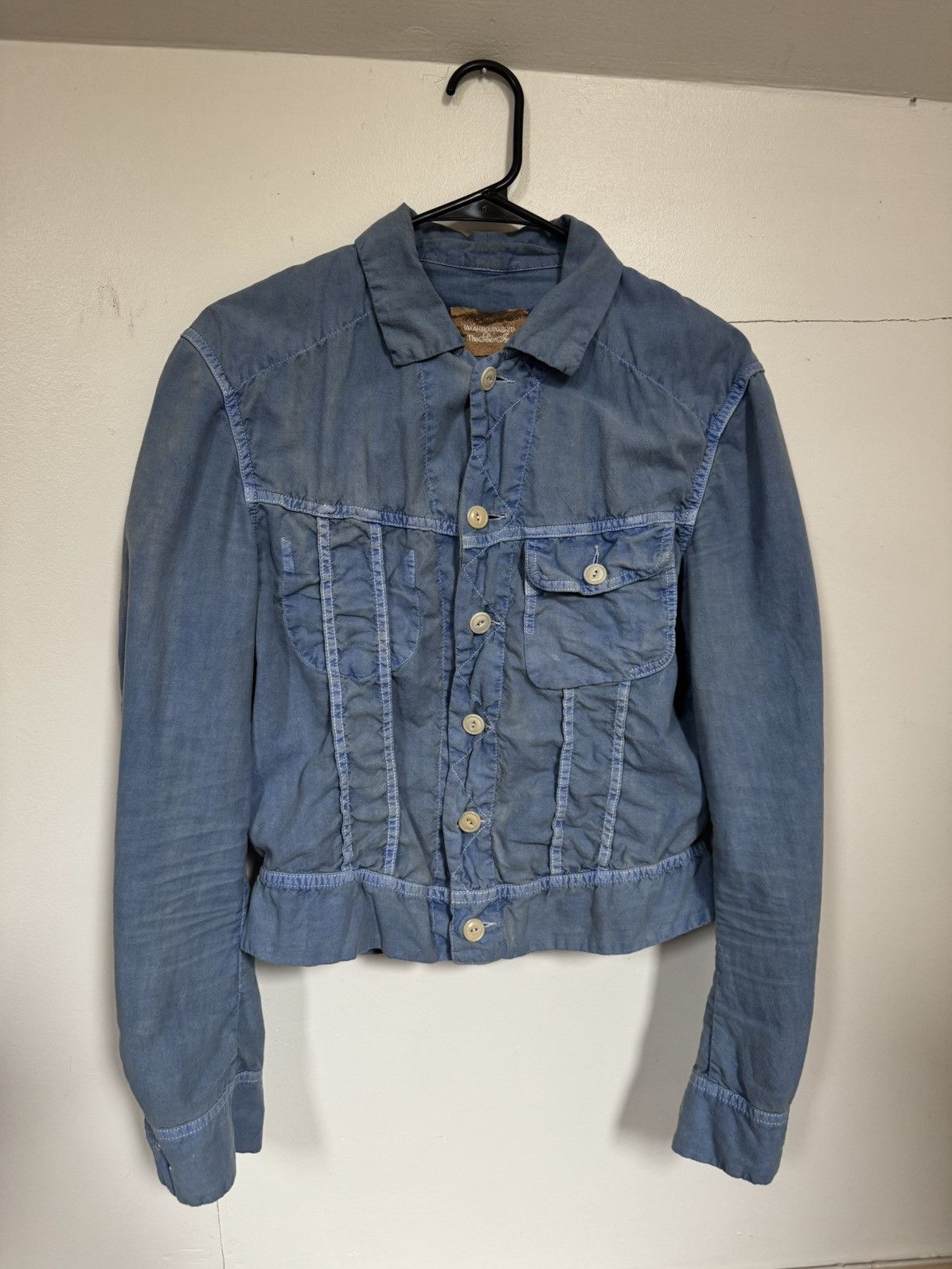 Takahiromiyashita The Soloist. Blue SS12 “Symphony #0005” cropped trucker jacket. Size US S / EU 44-46 / 1 - 3 Thumbnail