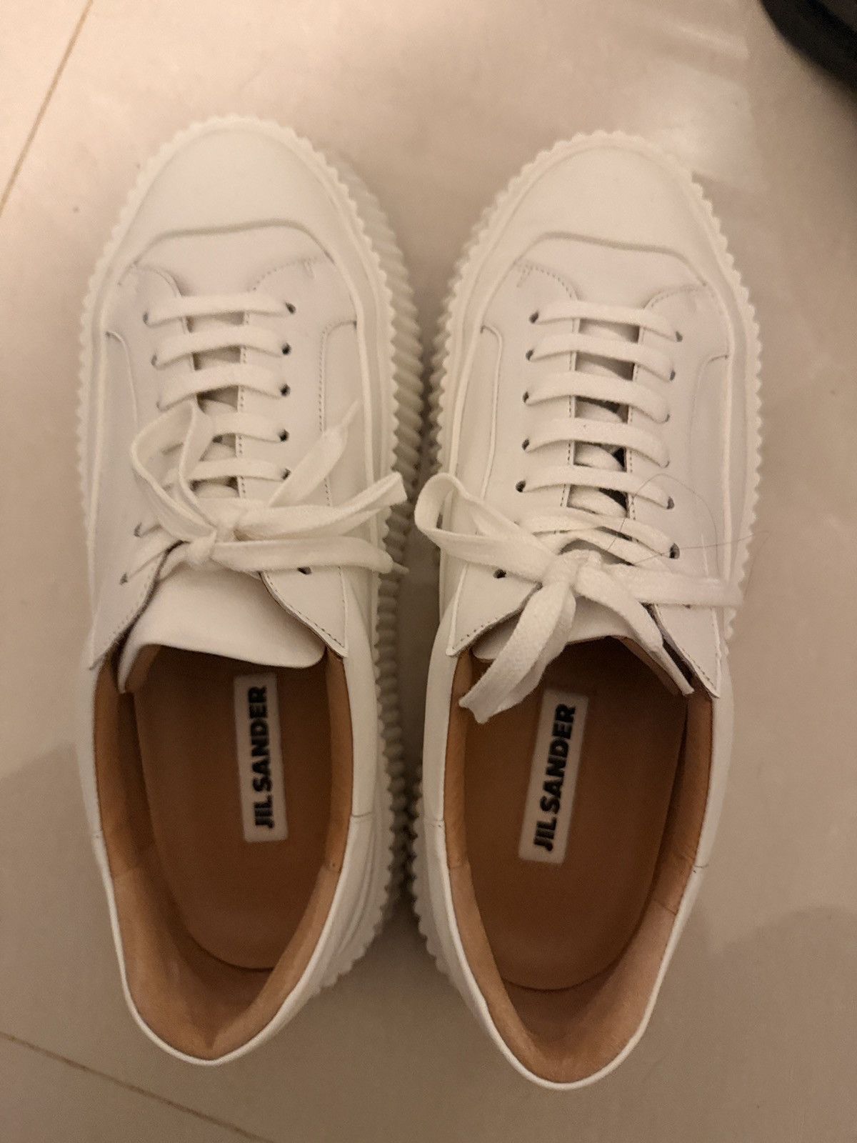 JIL SANDER 40mm Vulcanized leather sneakers