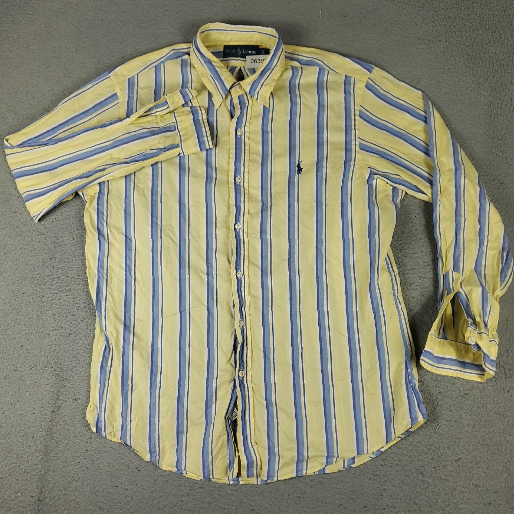 Ralph Lauren Ralph Lauren Button-Up Shirt Mens Large Yellow Striped Long Sleeve Classic Preppy Size US L / EU 52-54 / 3 - 2 Thumbnail