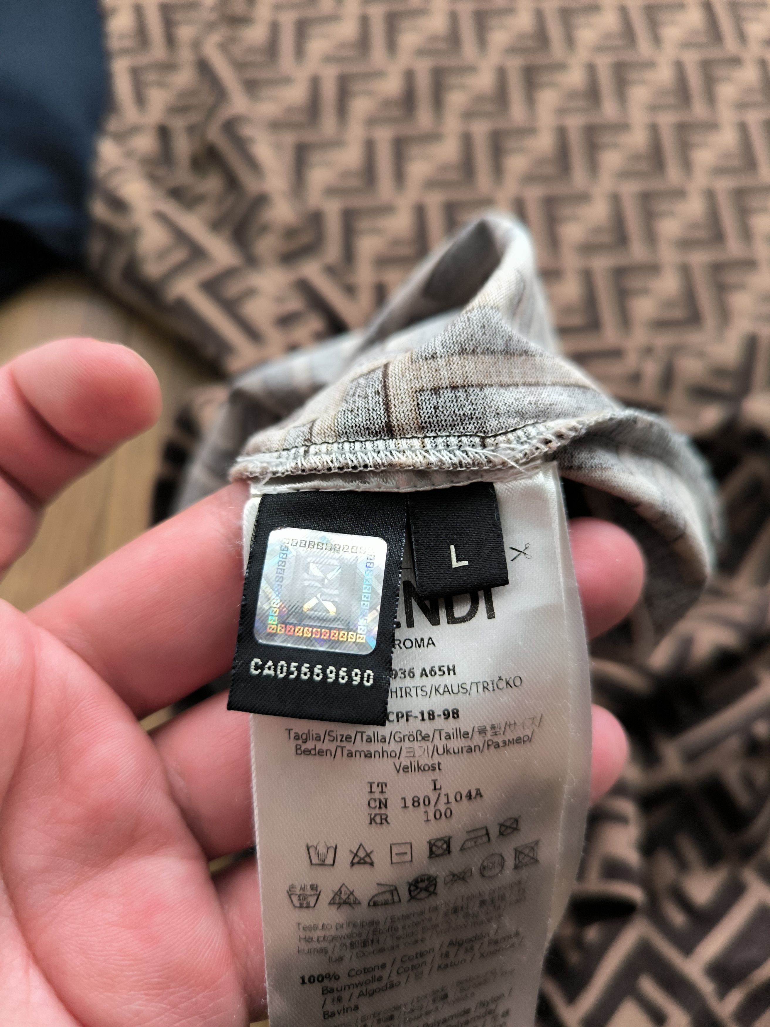 Fendi Fendi x Fila Monogram T-shirt, L, very good condition Size US L / EU 52-54 / 3 - 6 Thumbnail