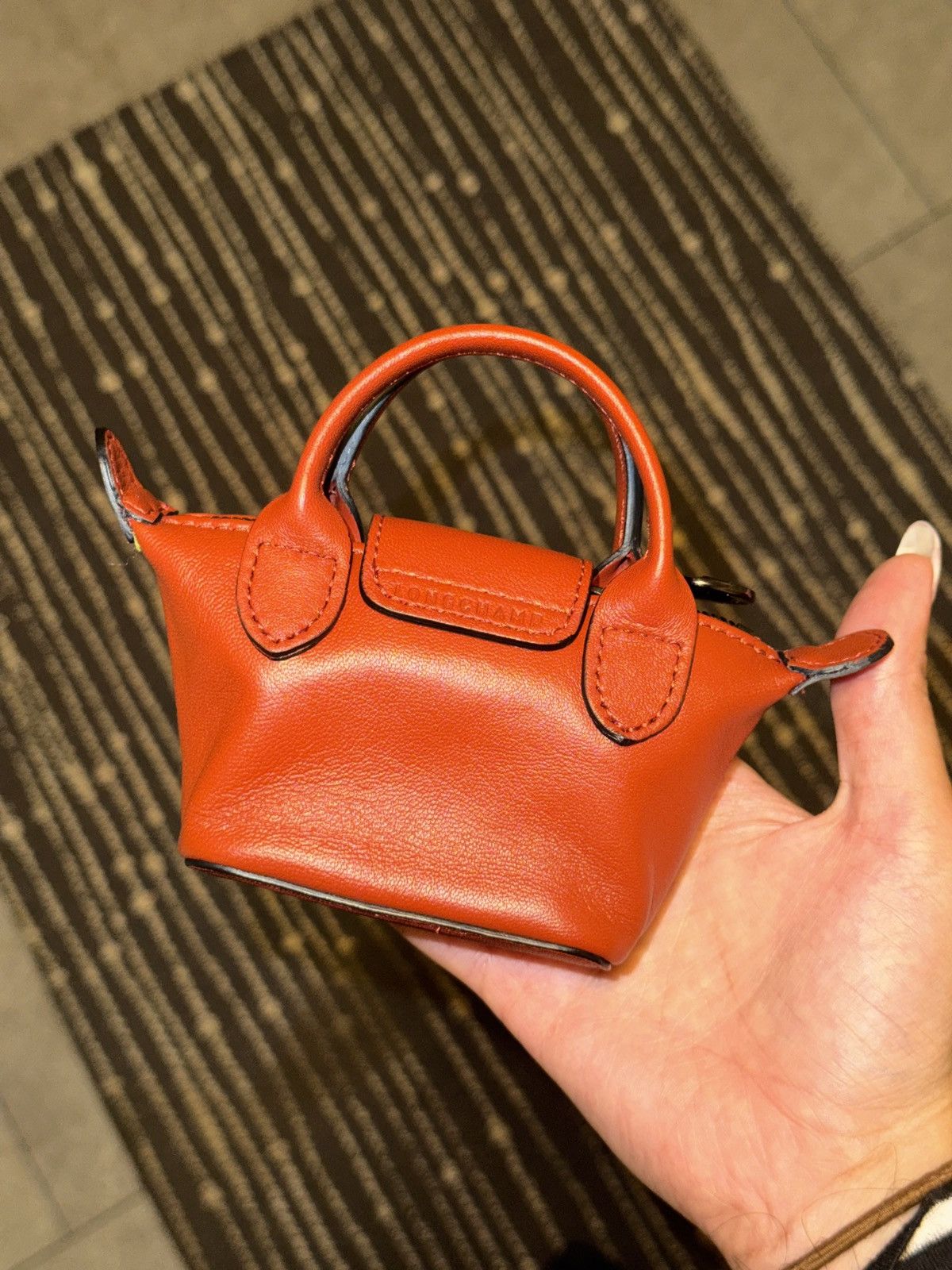 Longchamp LONGCHAMP Nano Mini Le Pliage Cuir Leather Top Handle Size ONE SIZE - 2 Thumbnail