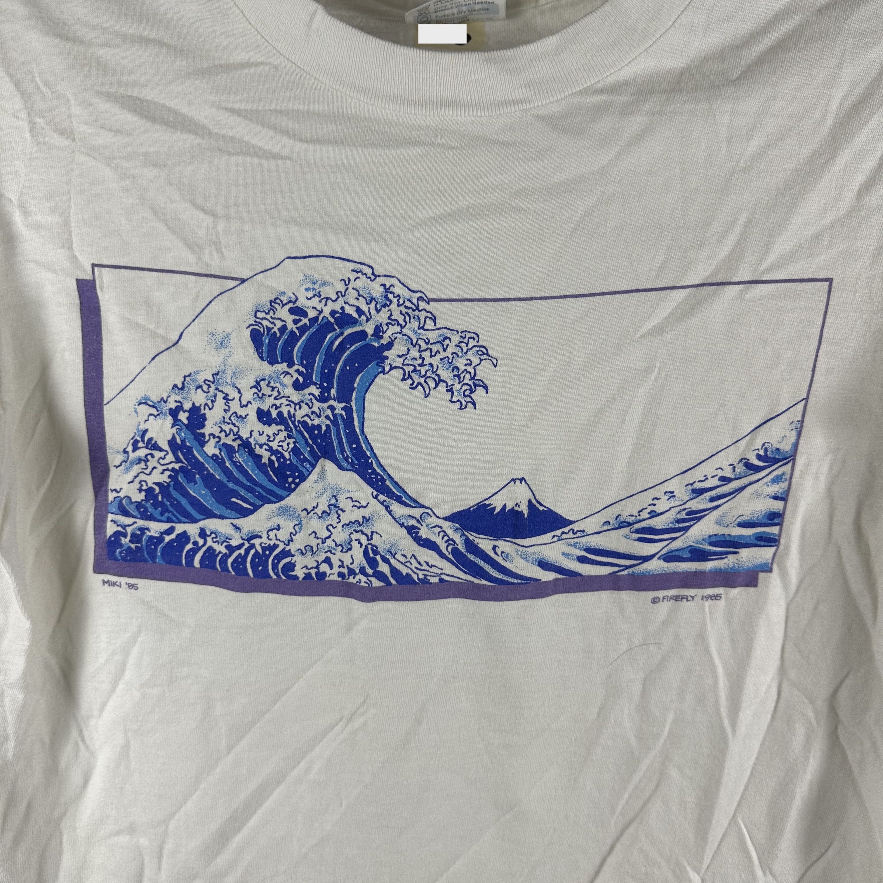 Vintage 1985 Great Wave of Kanagawa Art Single Stitch T-Shirt Size US M / EU 48-50 / 2 - 2 Thumbnail