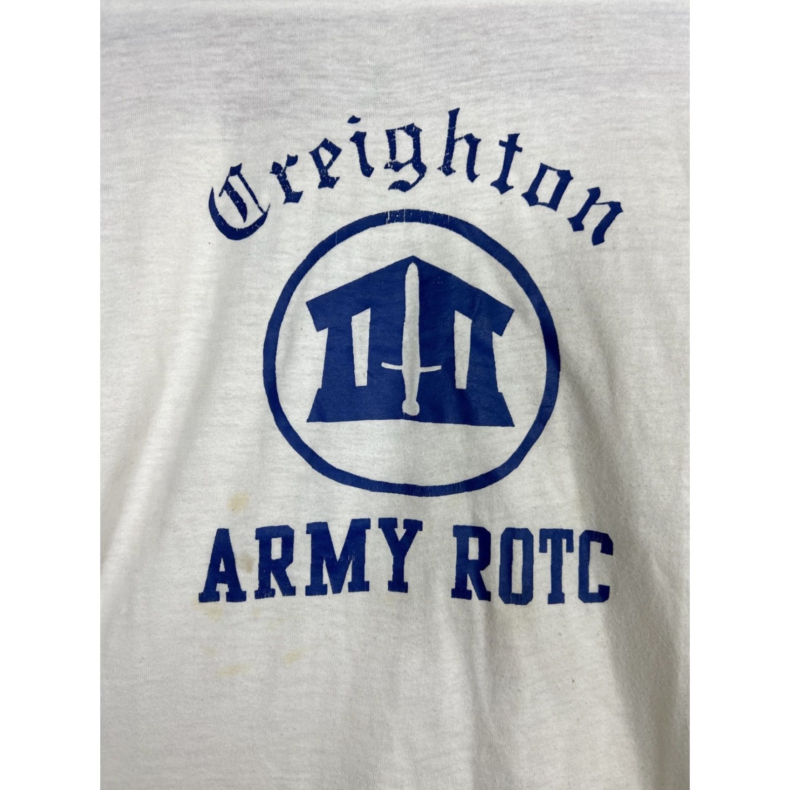 Vintage VINTAGE Short Sleeve T Shirt Creighton Army ROTC White Blue Mens S Small Single Stitch Army 90s? Size US S / EU 44-46 / 1 - 5 Thumbnail