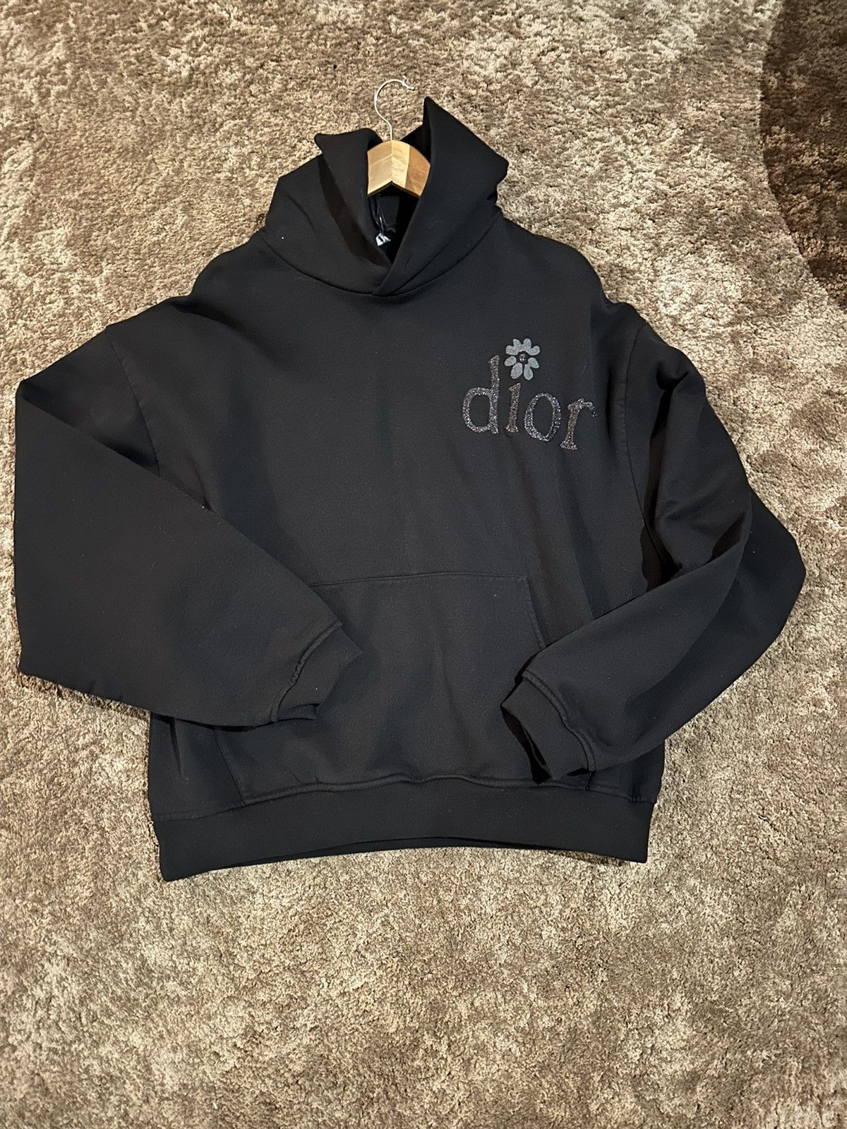 image of Dior x Erl (Be Nice) Hoodie in Black, Men's (Size XL)