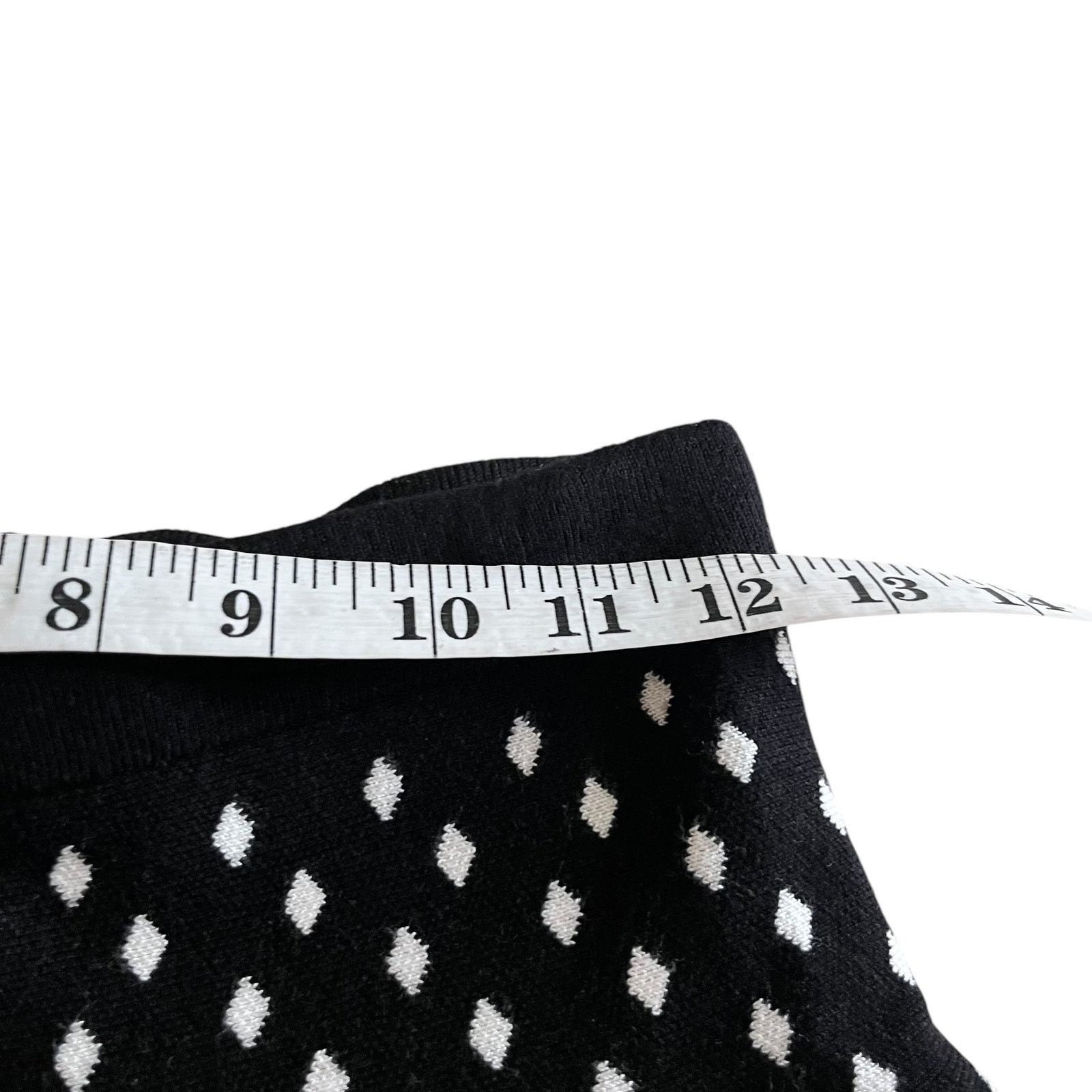 Other Grace Elements Black White Diamond Print Knit Flare Skirt Size 25" / US 0 / IT 36 - 3 Thumbnail