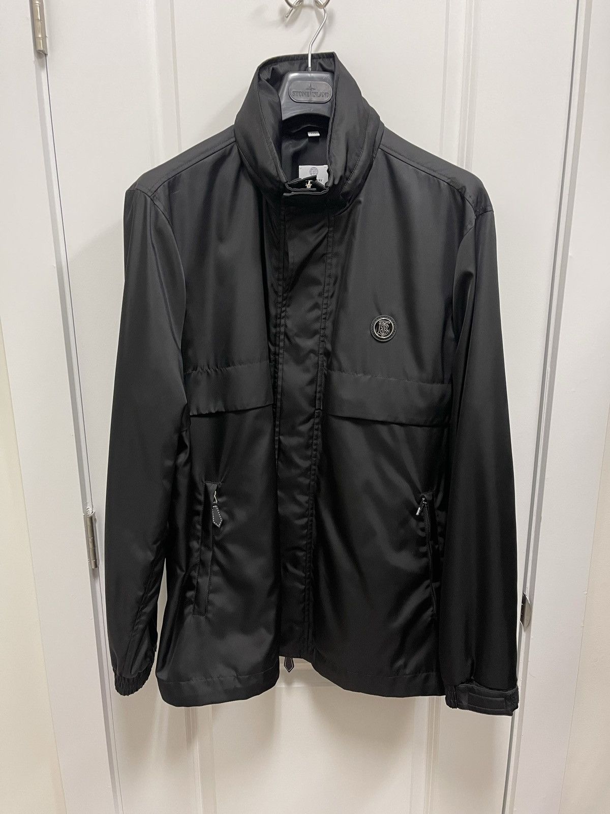 image of Black Nylon Burberry Jacket, Men's (Size 2XL)