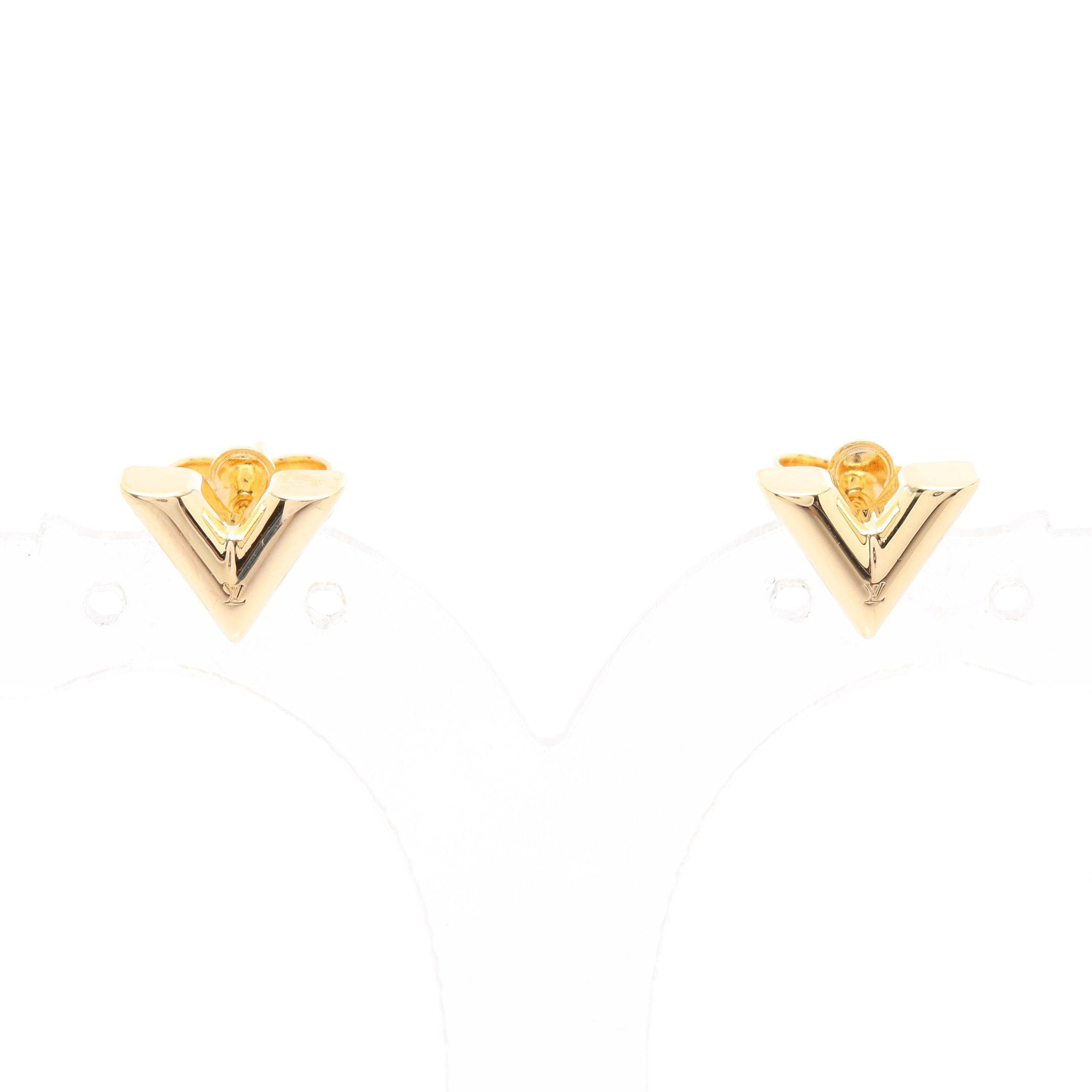 Louis Vuitton Louis Vuitton Studs Earrings Essential V Gp Gold Size ONE SIZE - 1 Thumbnail