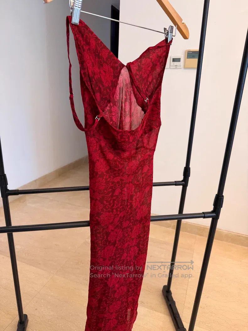 Dries Van Noten Dries Van Noten Red Lace Camisole Dress Size S / US 4 / IT 40 - 3 Thumbnail