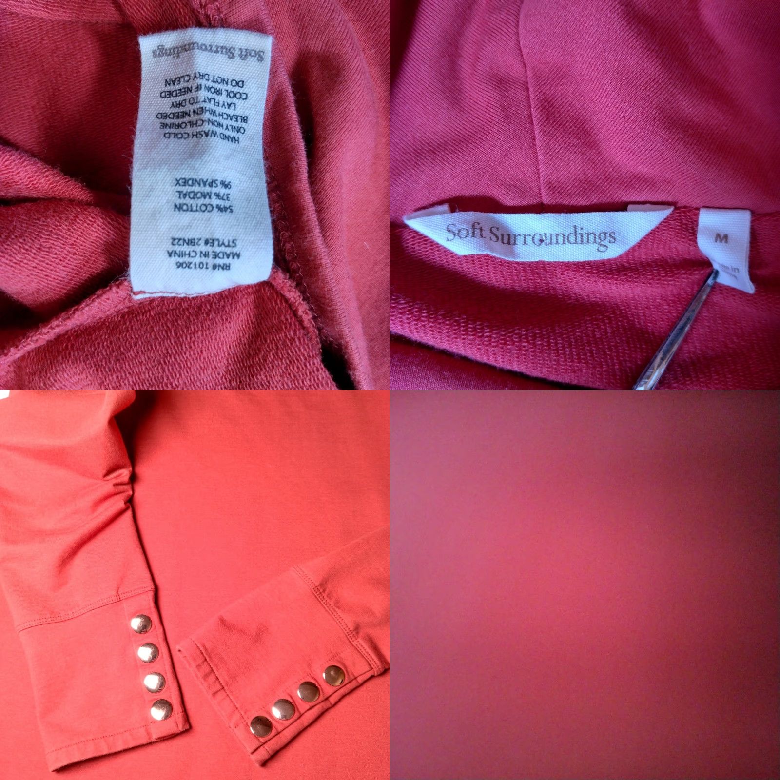 Soft Surroundings Soft Surroundings Tunic Shirt Women M Orange Long Sleeve High Neck Casual Pullover Knit Cotton Modal Spandex Regular Everyday Classic Comfort 90s? Size M / US 6-8 / IT 42-44 - 8 Thumbnail