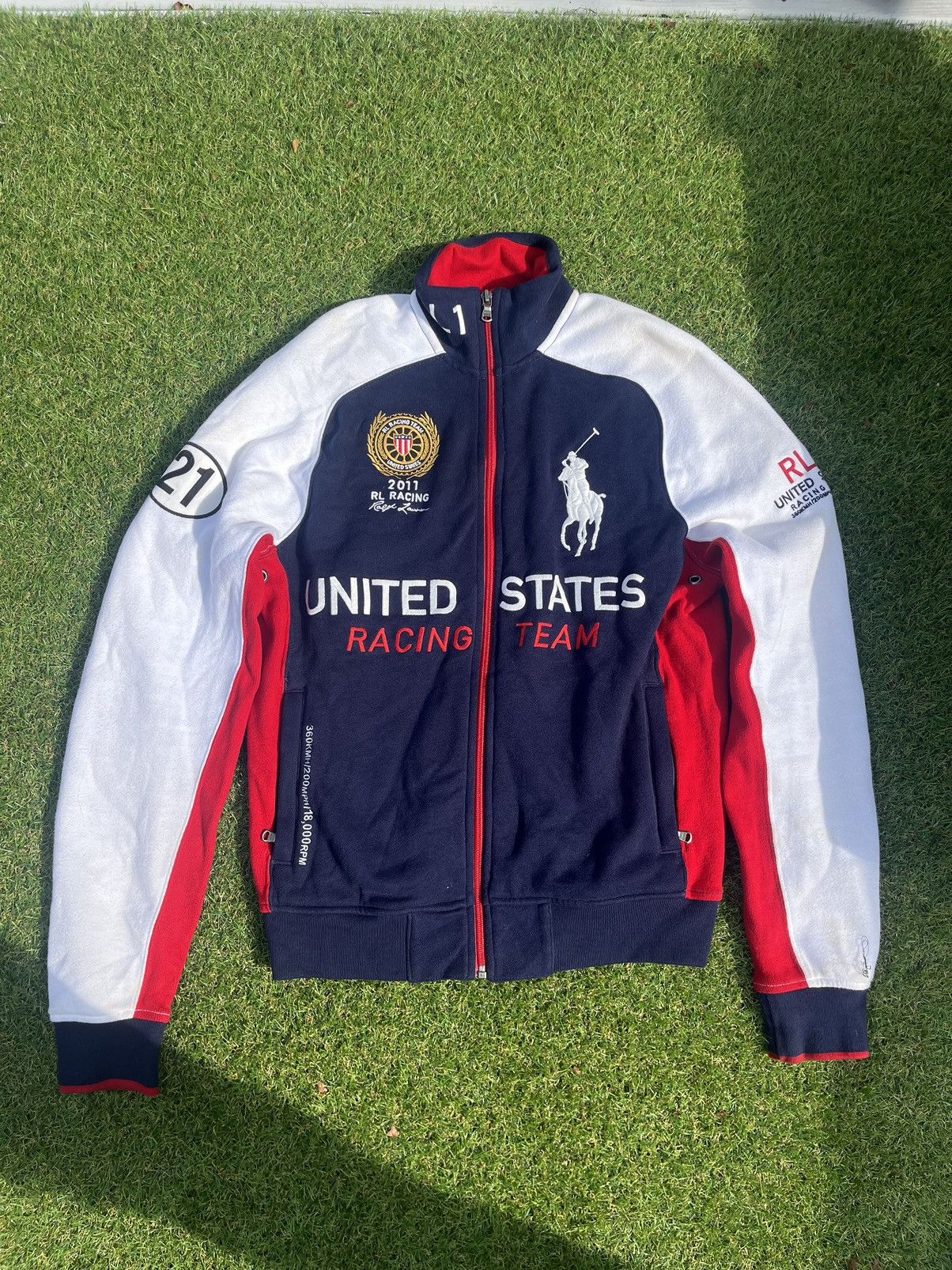 Vintage 2013 United States Polo Racer Jacket Size US S / EU 44-46 / 1 - 1 Thumbnail