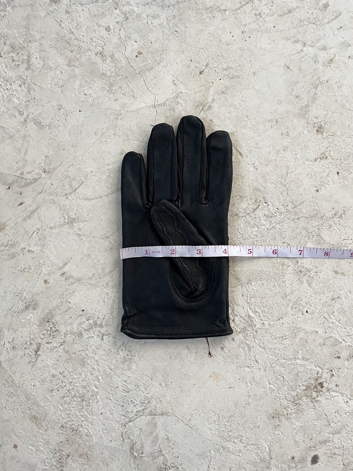 KMRii Black Skeleton Leather Gloves Size ONE SIZE - 6 Thumbnail