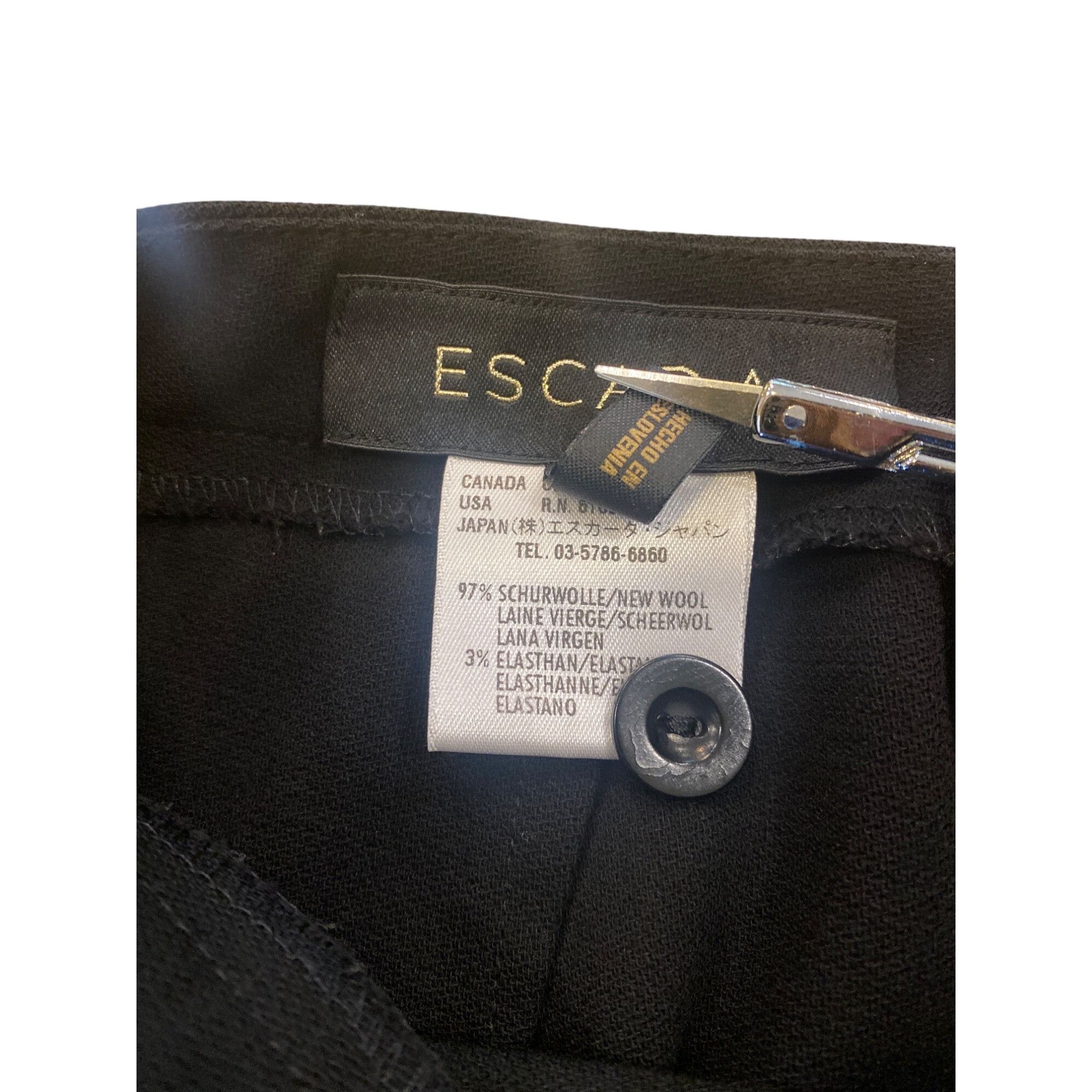 Escada Escada Wool High Rise Dress Pants 36 Small Black 30" inseam Size 26" / US 2 / IT 38 - 5 Thumbnail