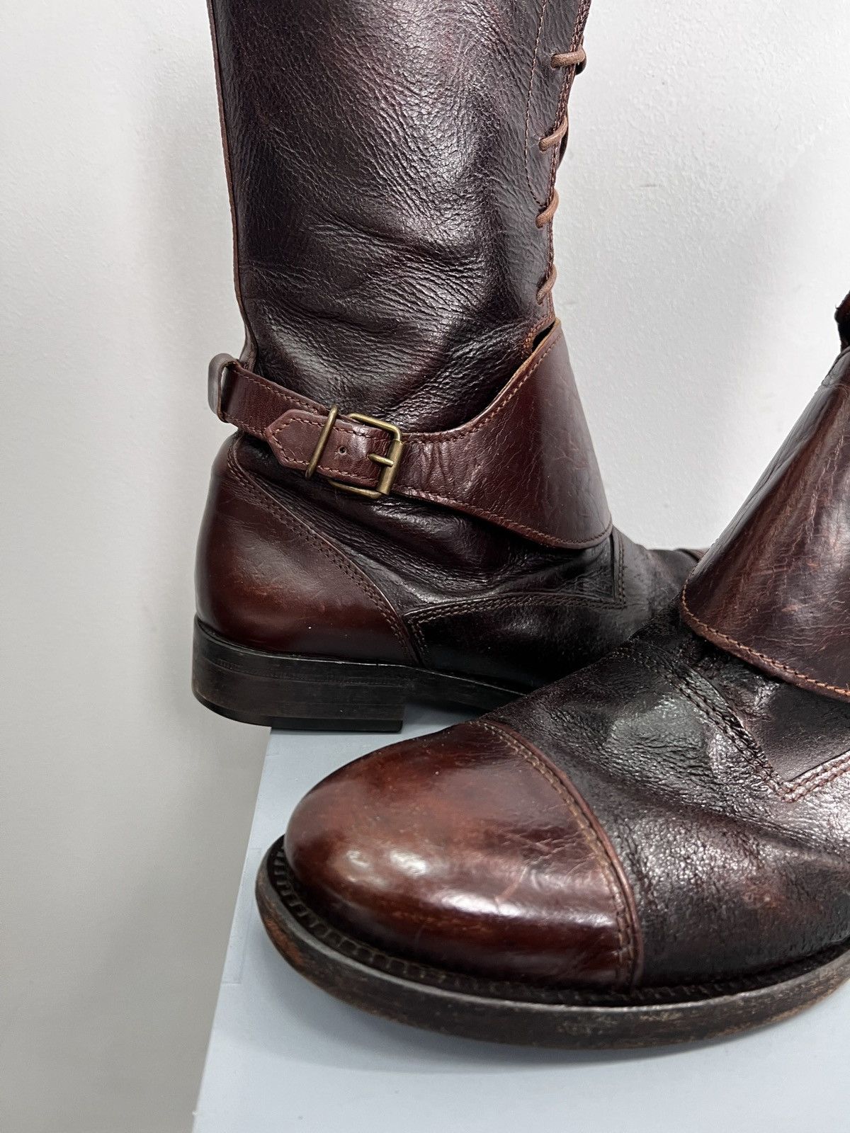 Hugo Boss × Japanese Brand × Vintage VINTAGE ENGENDERED BROWN LEATHER BOOTS HUGO BOSS 90s rare Size US 8 / EU 41 - 5 Thumbnail