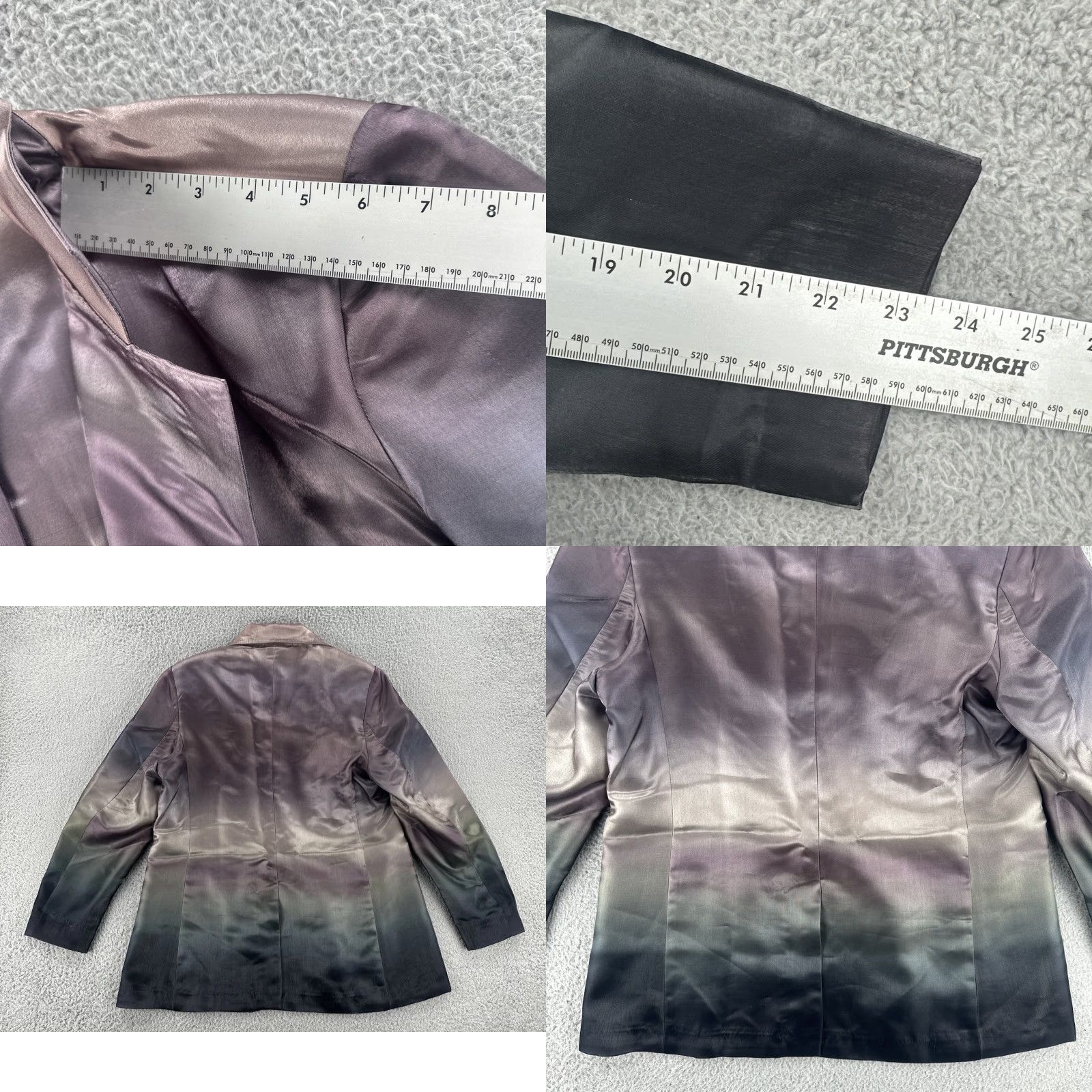Vintage VINTAGE La Fuori Women’s Blazer Shirt Purple Ombré Silk NWT Small S XS Ladies Womens Size S / US 4 / IT 40 - 9 Thumbnail