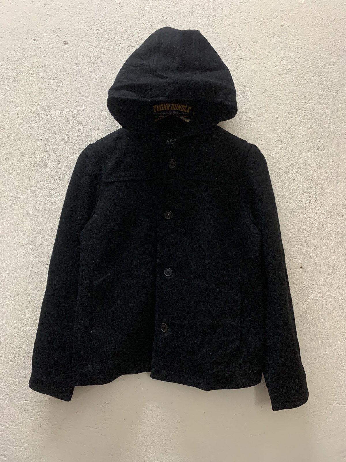 A.P.C. A.P.C Hooded Short Coat Wool Jacket Size S / US 4 / IT 40 - 1 Thumbnail