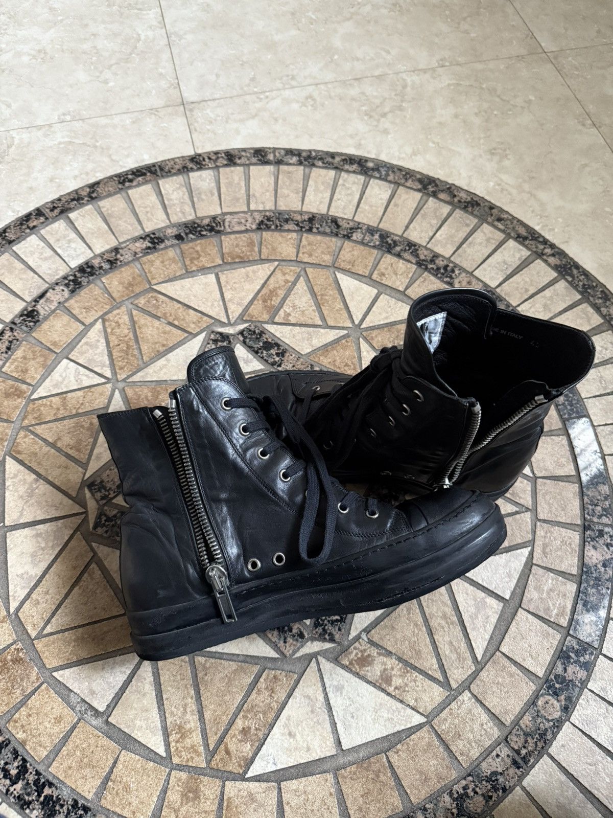 Rick Owens SS09 “Crust” Leather Staple Ramones Size US 10 / EU 43 - 6 Thumbnail