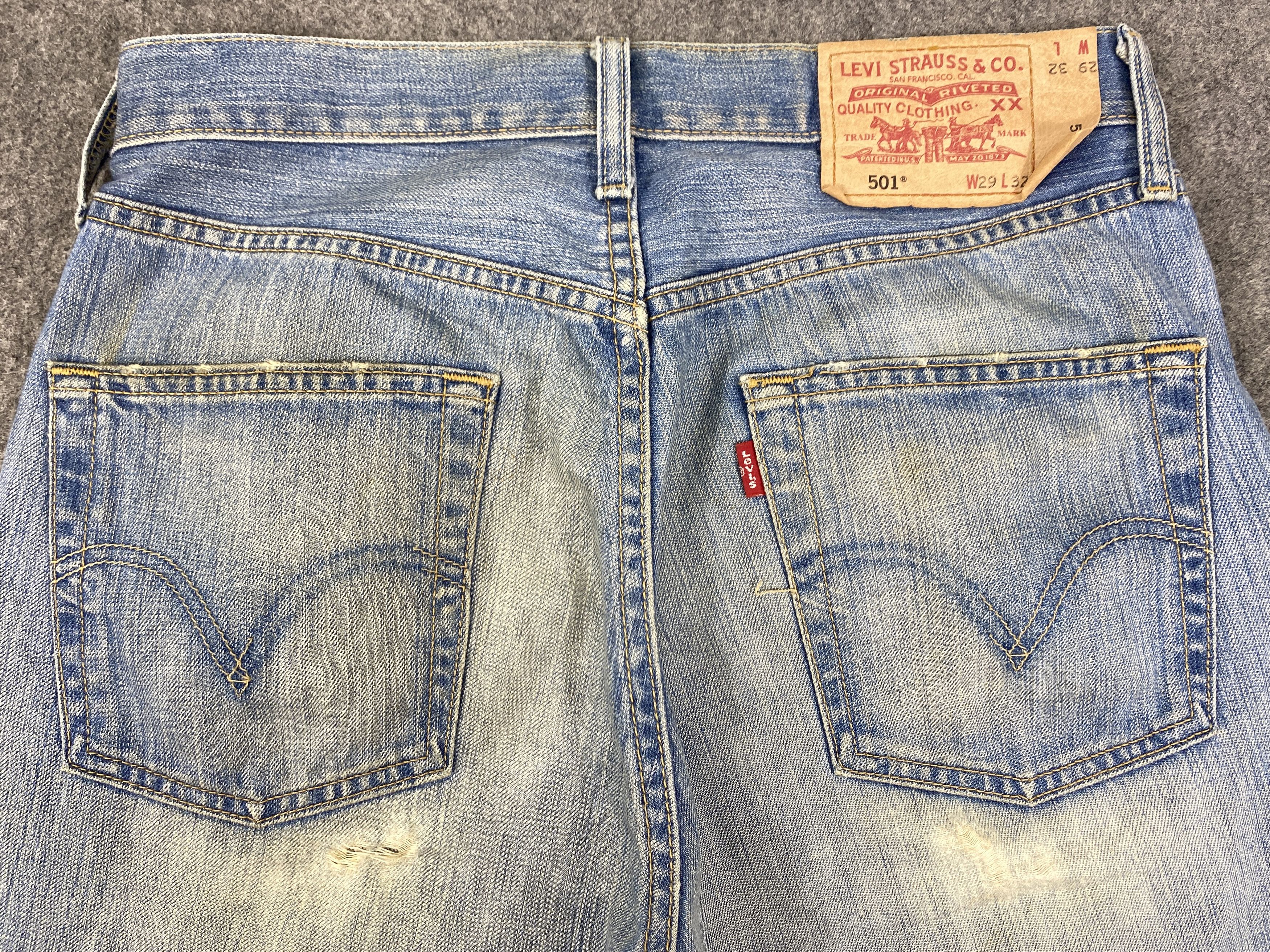Levi's Faded Blue Vintage Levis 501 Jeans 30x29 - JN3132 Size US 30 / EU 46 - 4 Thumbnail