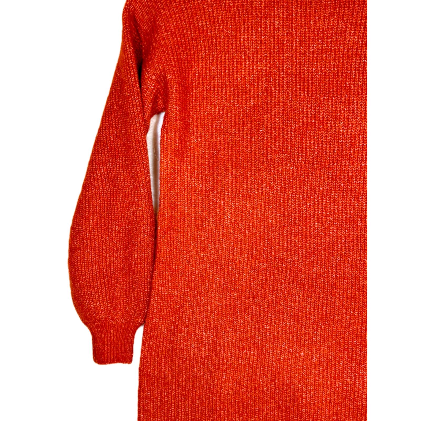 Vintage Cupcakes & Cashmere Women's Sweater Burnt Orange Knit Mock-Neck S OS Pullover Casual Size S / US 4 / IT 40 - 5 Thumbnail