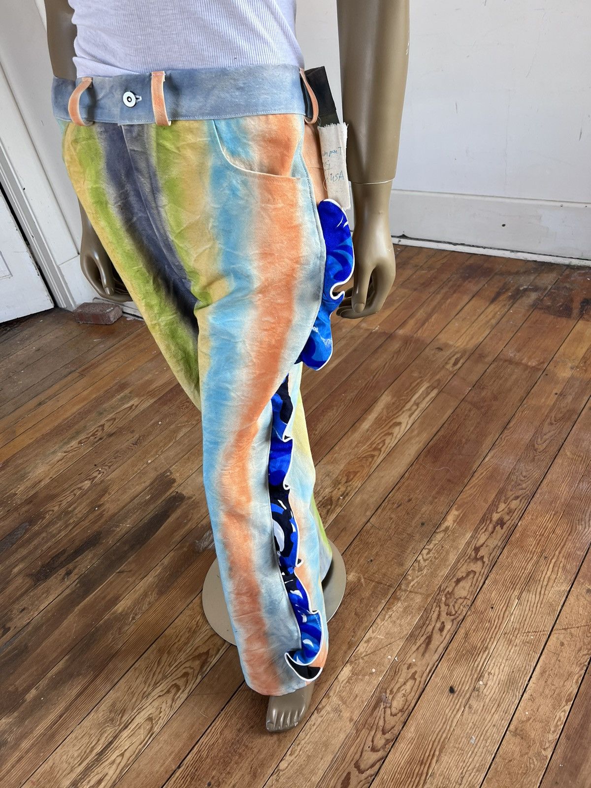 Other Striped Hawaiian Ruffle Airbrushed Jeans 38 Hermans USA Size US 38 / EU 54 - 2 Thumbnail