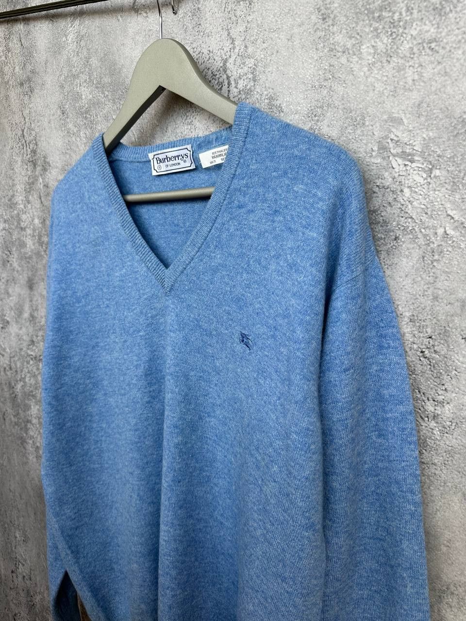 Burberry Burberrys Vintage 90s V-Neck Angora Wool Sweater Jumper Size US L / EU 52-54 / 3 - 5 Thumbnail