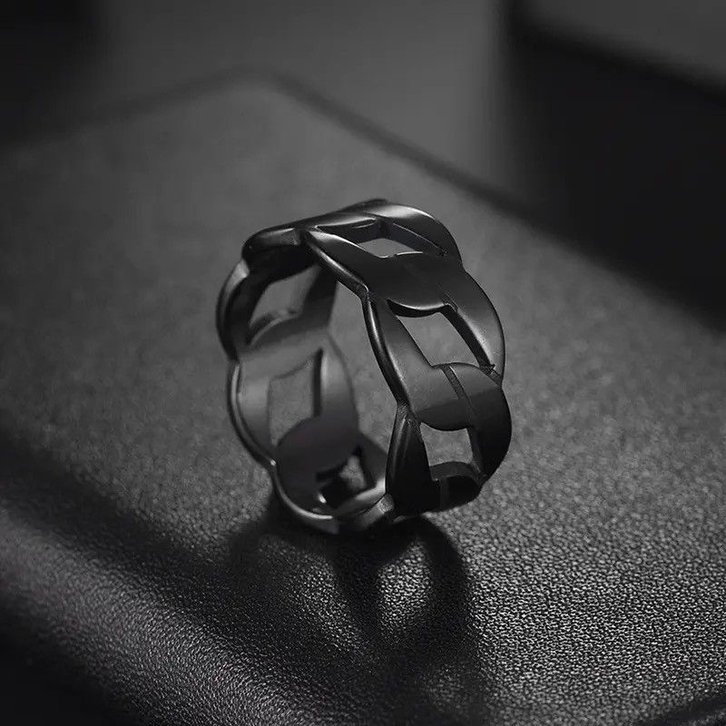 Jewelry × Vintage Silver Chain Fraternal Alliance Ring Size - 7-13 RGN Size ONE SIZE - 4 Thumbnail