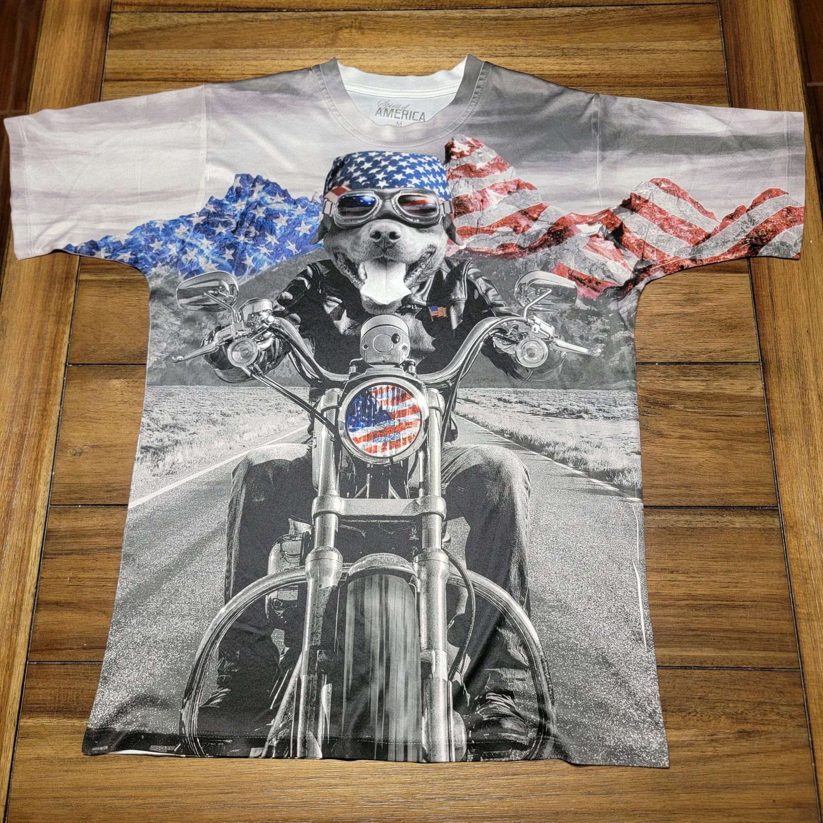 Other Spirit Of America Biker Bulldog Unisex Tee - Medium (38-40) Size M / US 6-8 / IT 42-44 - 1 Thumbnail