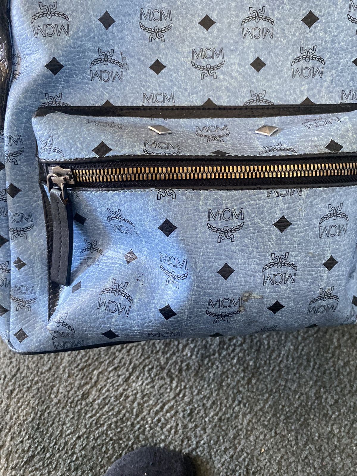Light Blue customize MCM Backpack